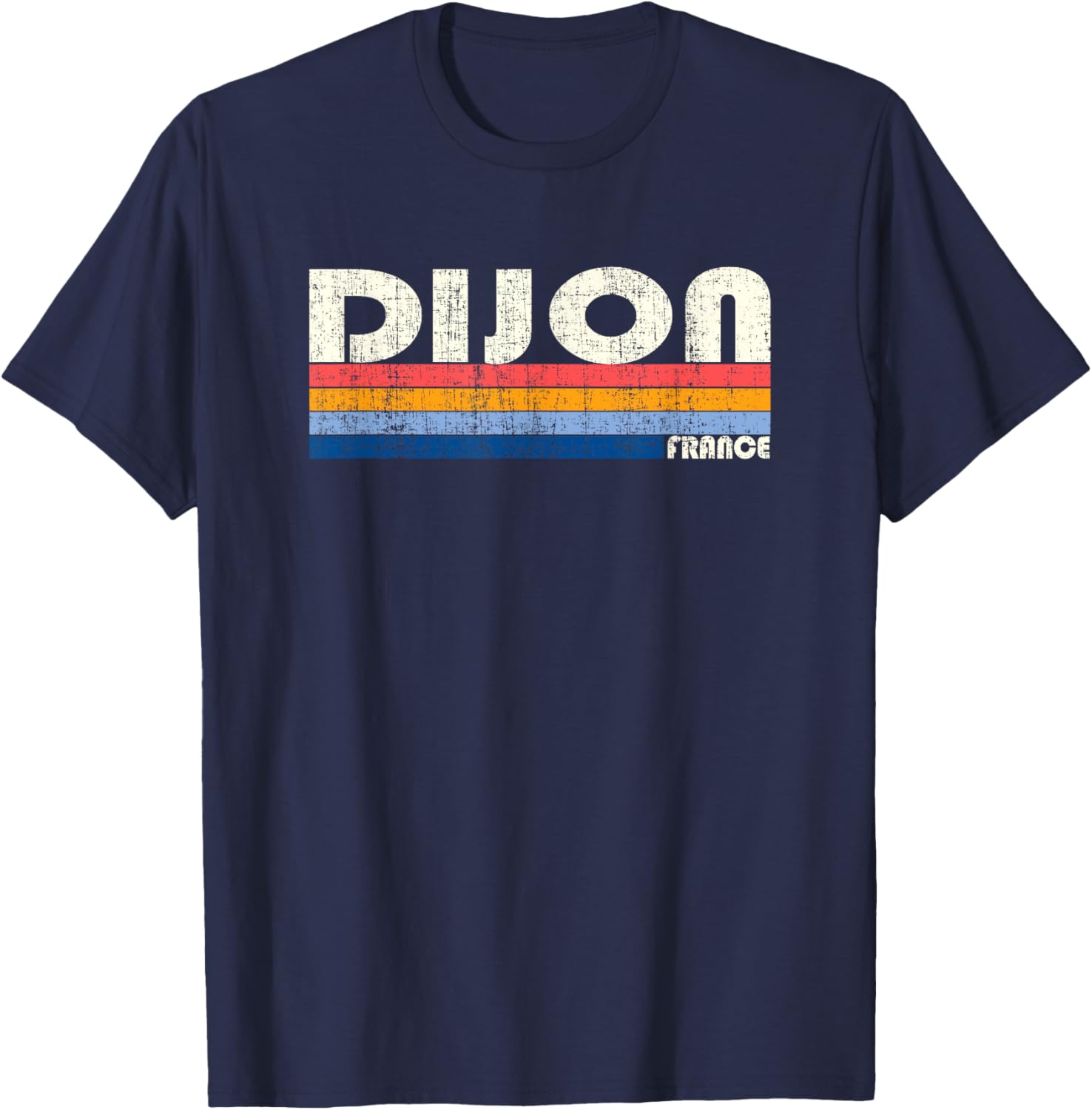Retro Vintage 70s 80s Style Dijon, France T-Shirt - T-Shirt | Navy