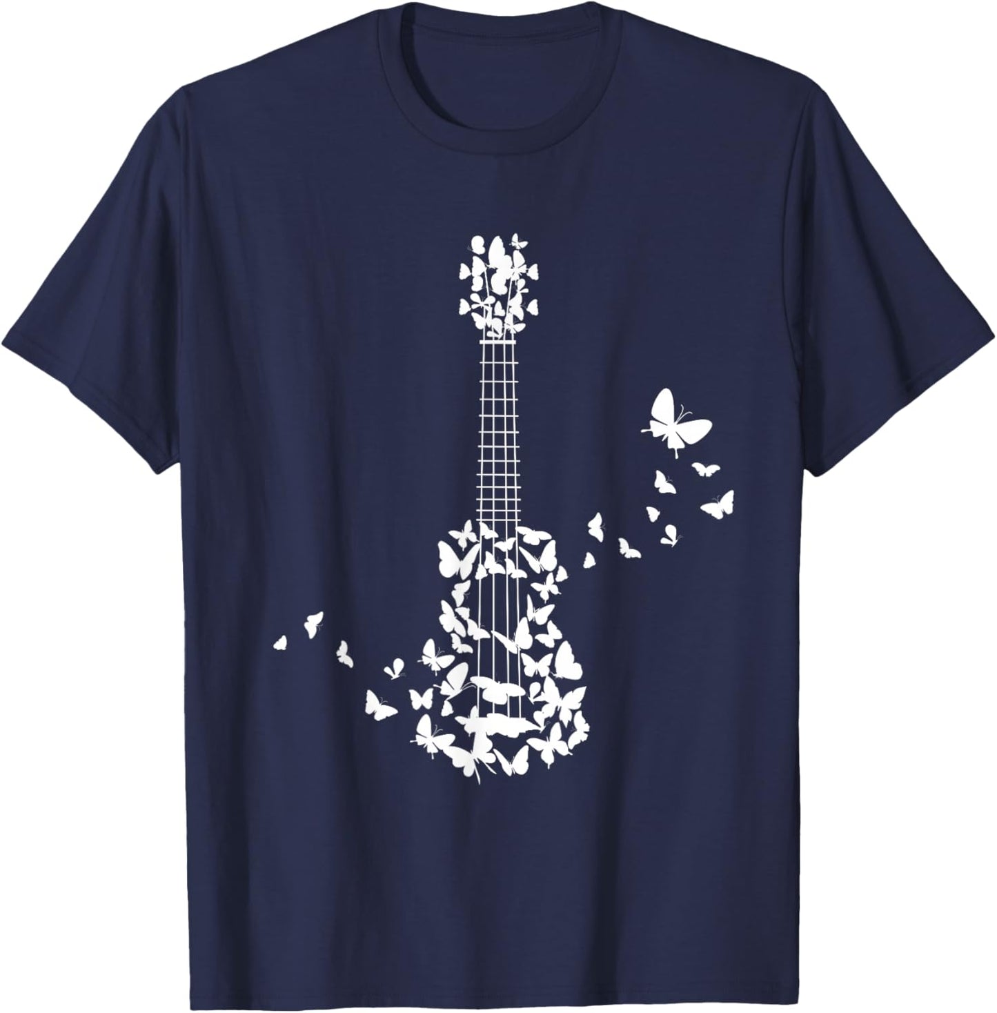 Ukulele With Butterflies T-Shirt - T-Shirt | Navy