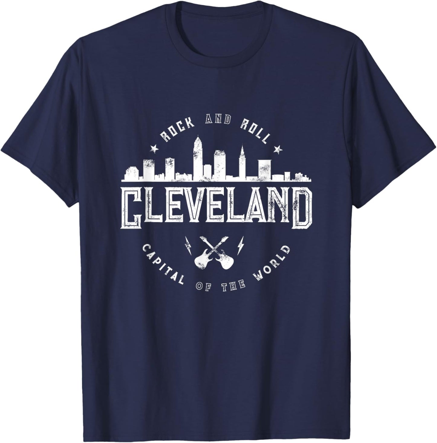 Rock and Roll Guitars Cleveland T-Shirt - T-Shirt | Navy