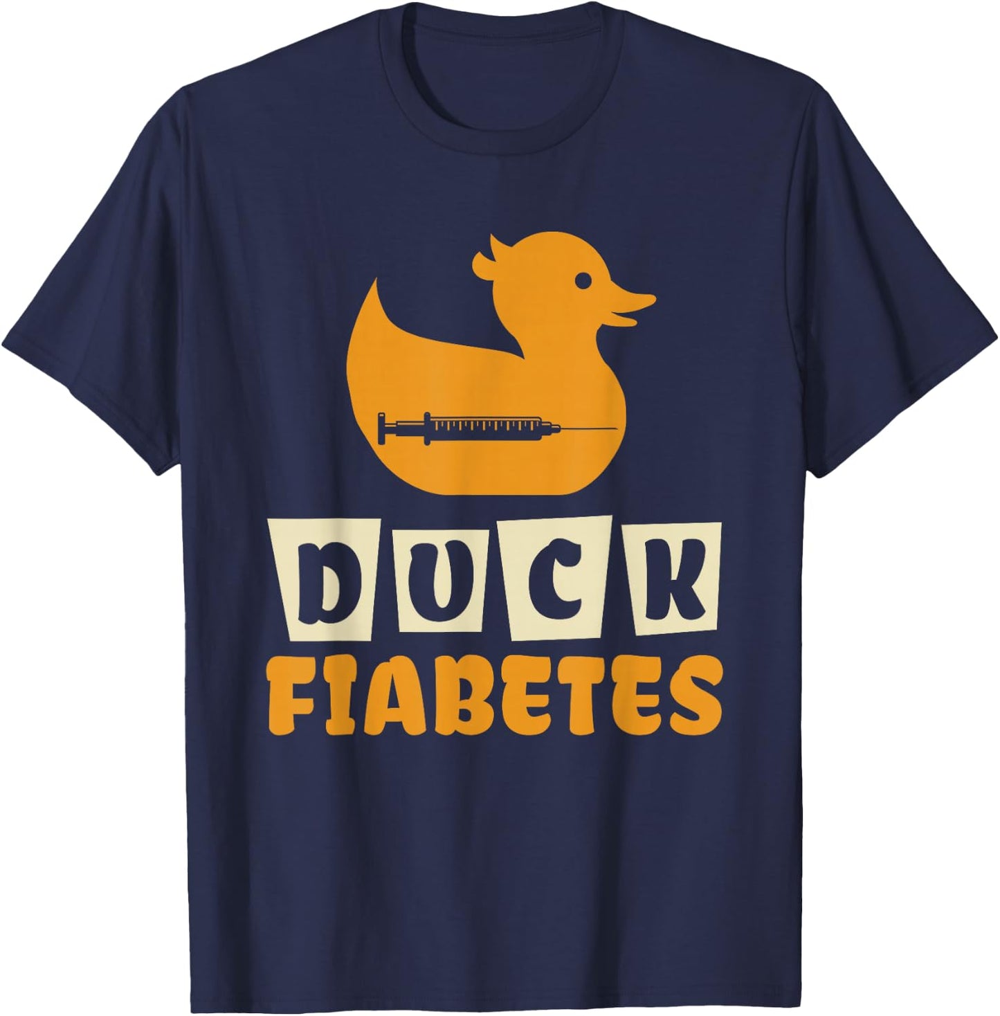 Duck Fiabetes - Diabetes Awareness T1D Duck T-Shirt - T-Shirt | Navy