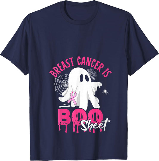 Breast Cancer Is Boo Sheet V-Neck T-Shirt - T-Shirt | Navy