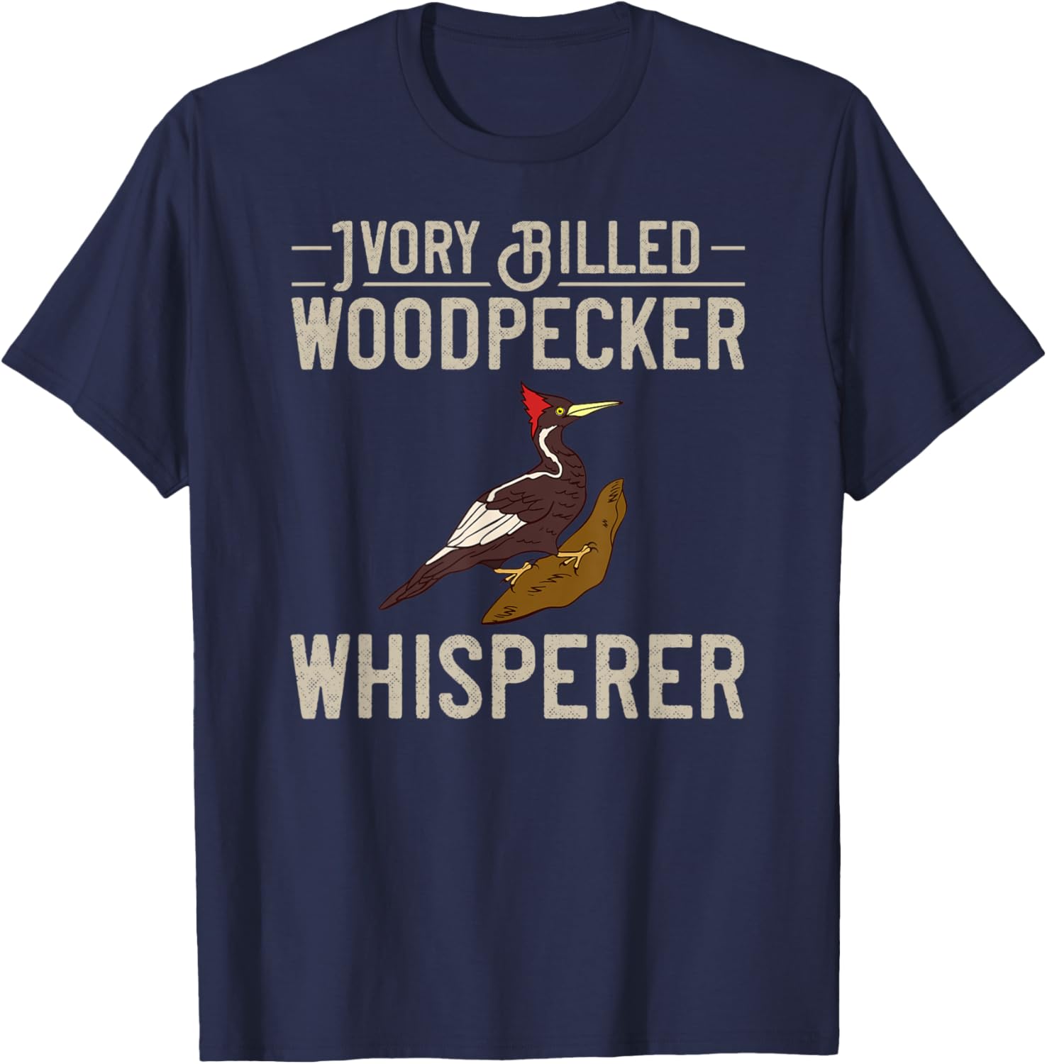 Ivory Billed Woodpecker Bird Feeder House Birdwatching T-Shirt - T-Shirt | Navy
