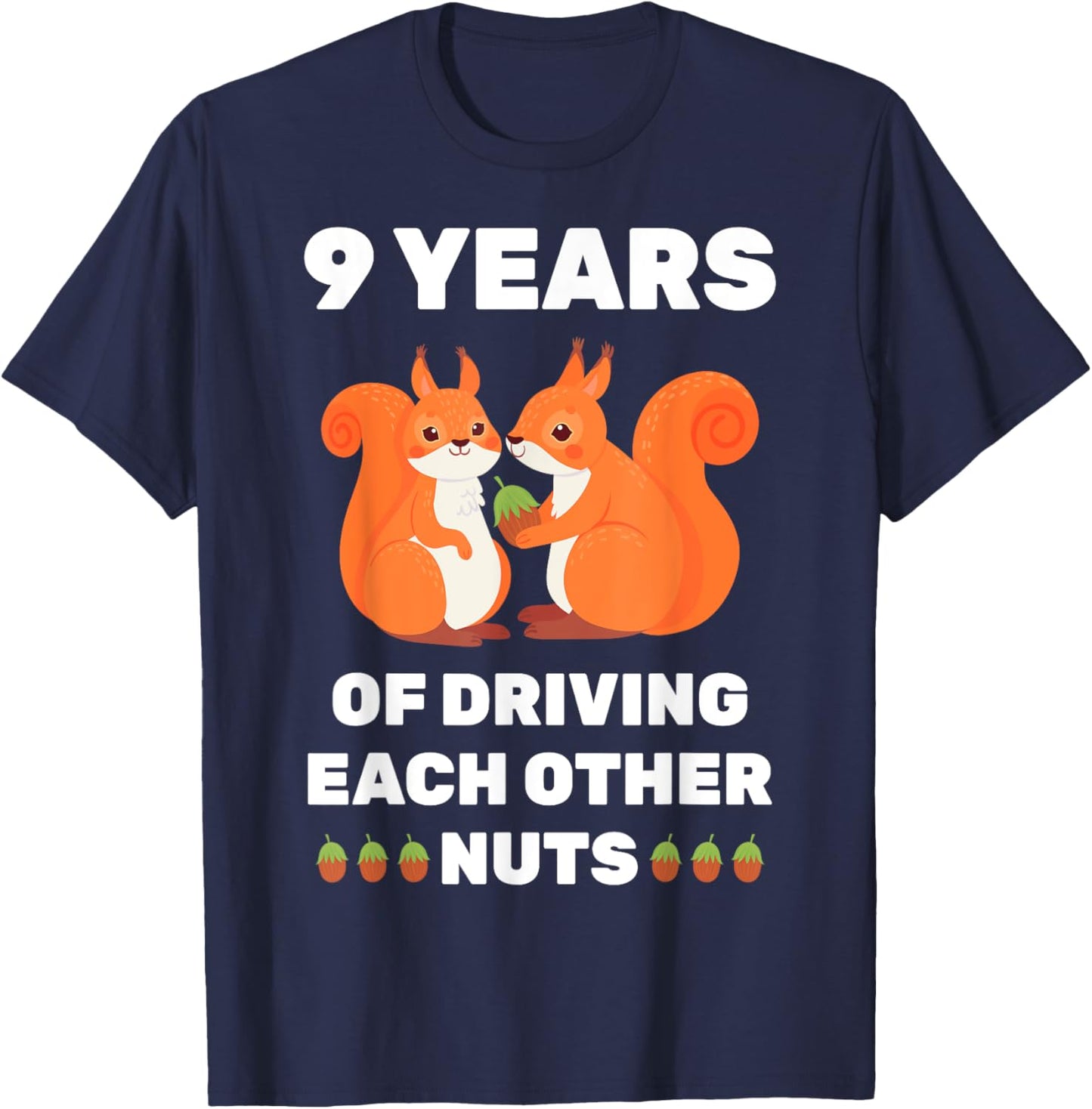 9th 9-Year Wedding Anniversary Funny Couple Her T-Shirt - T-Shirt | Navy
