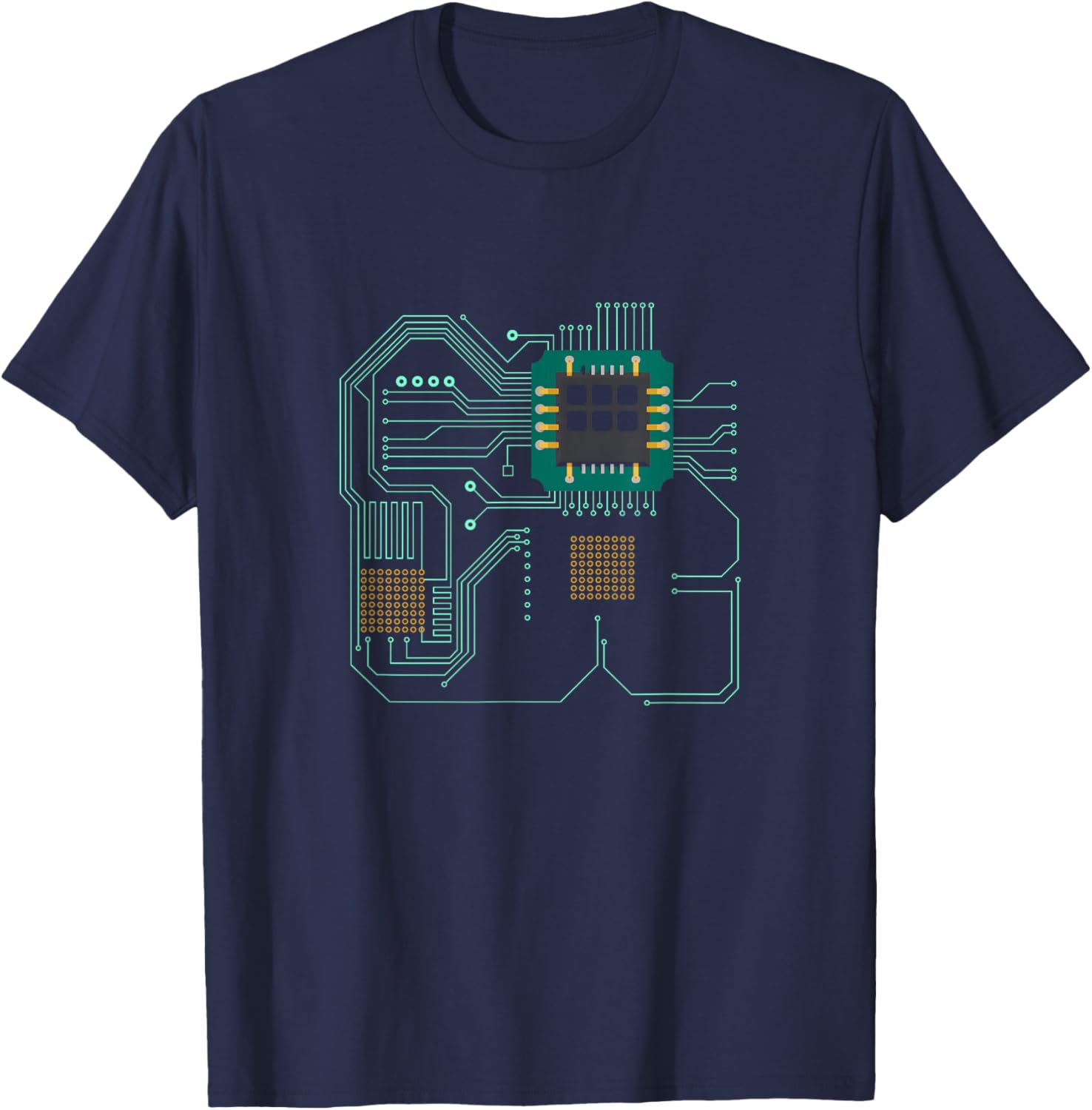Computer processor, microchip, technology T-Shirt - T-Shirt | Navy