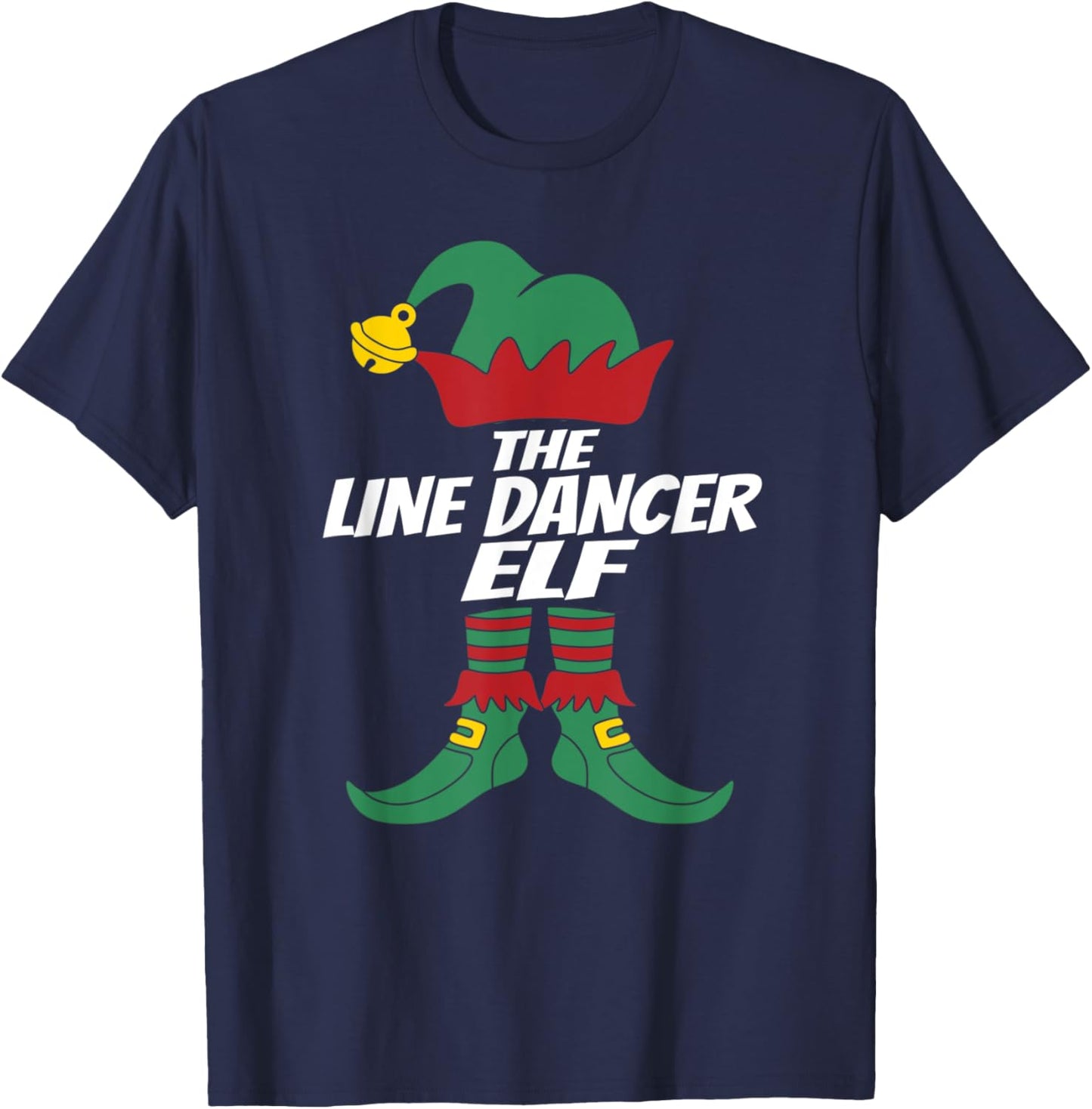 "The Line Dance Elf" Christmas Design Christmas Linedancer T-Shirt - T-Shirt | Navy