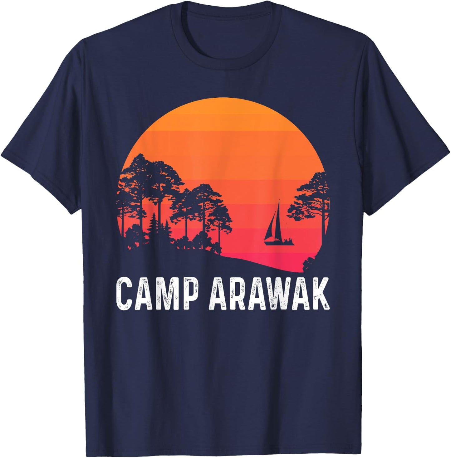 Camp Arawak Retro Summer Camp T-Shirt - T-Shirt | Navy