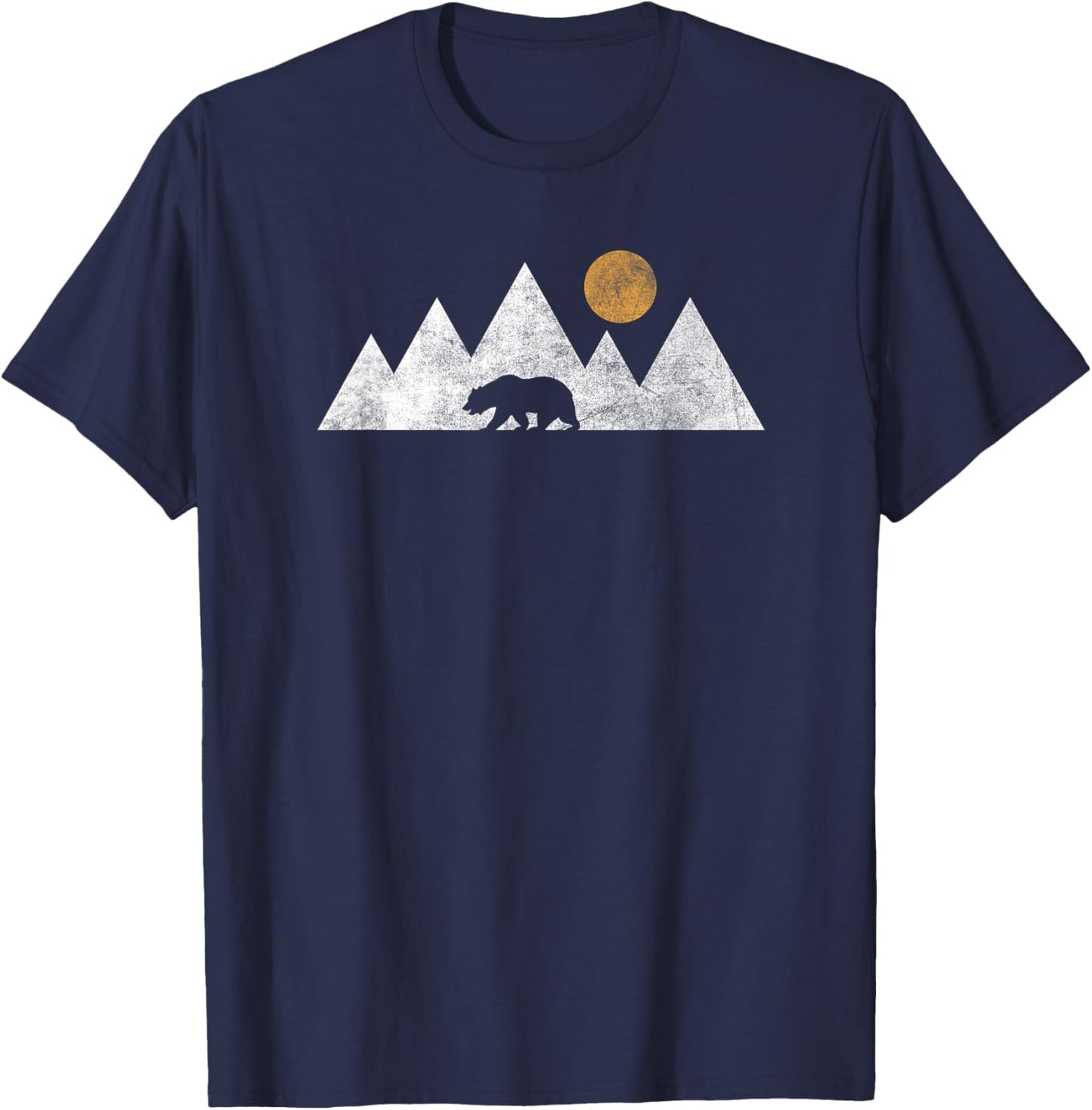 Retro Yosemite California Bear National Park Vintage Hiking T-Shirt - T-Shirt | Navy