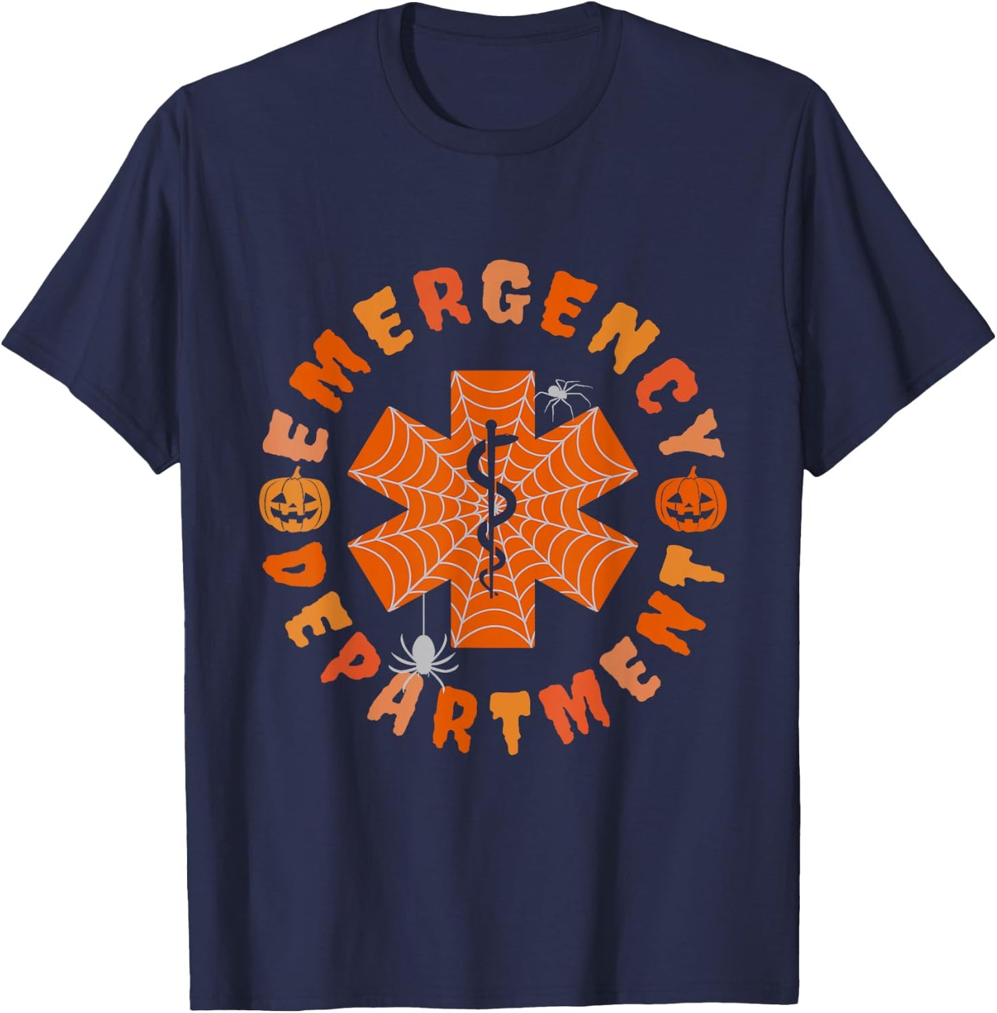 Emergency Department Halloween Emergency Room Nursing Nurse T-Shirt - T-Shirt | Navy