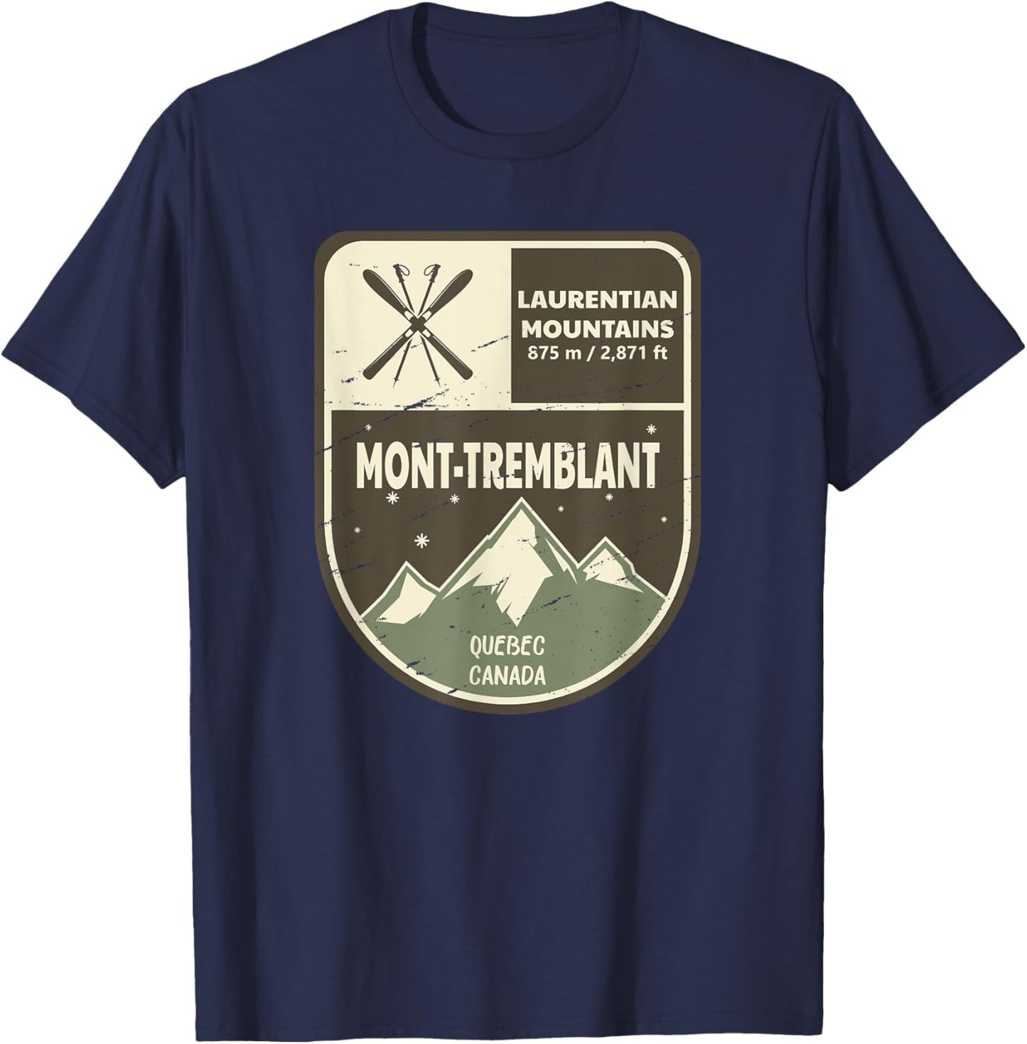 Mont Tremblant Quebec Canada Vintage T-Shirt - T-Shirt | Navy