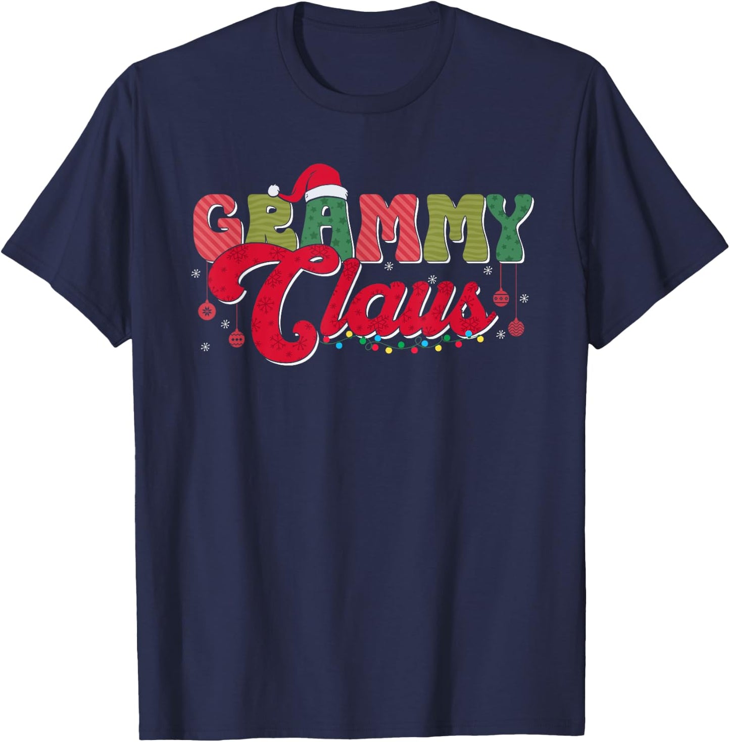 Santa Grammy Claus Grandma Christmas Nana Granny Holiday T-Shirt - T-Shirt | Navy