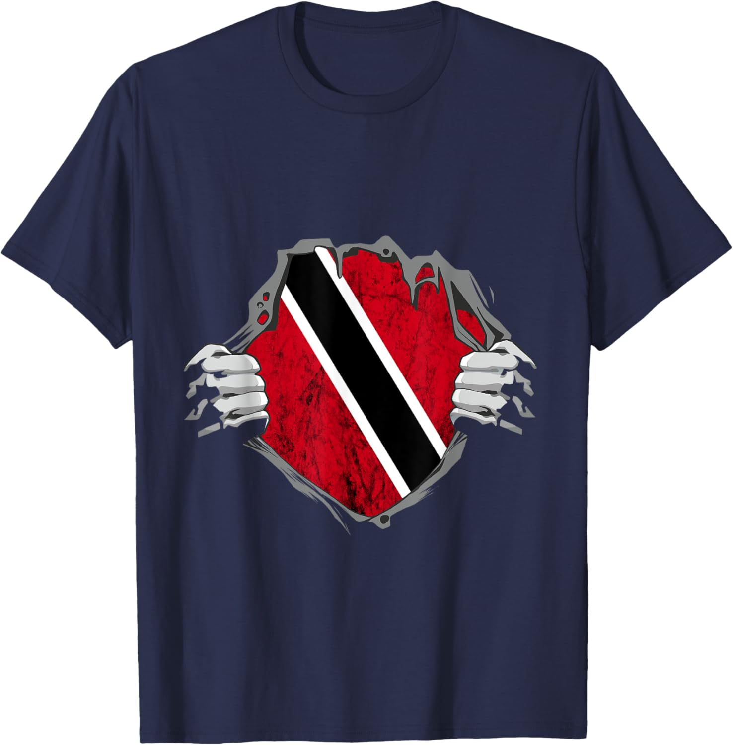 Trinidad And Tobago Trinidadian Chest Pride Flag Roots T-Shirt - T-Shirt | Navy