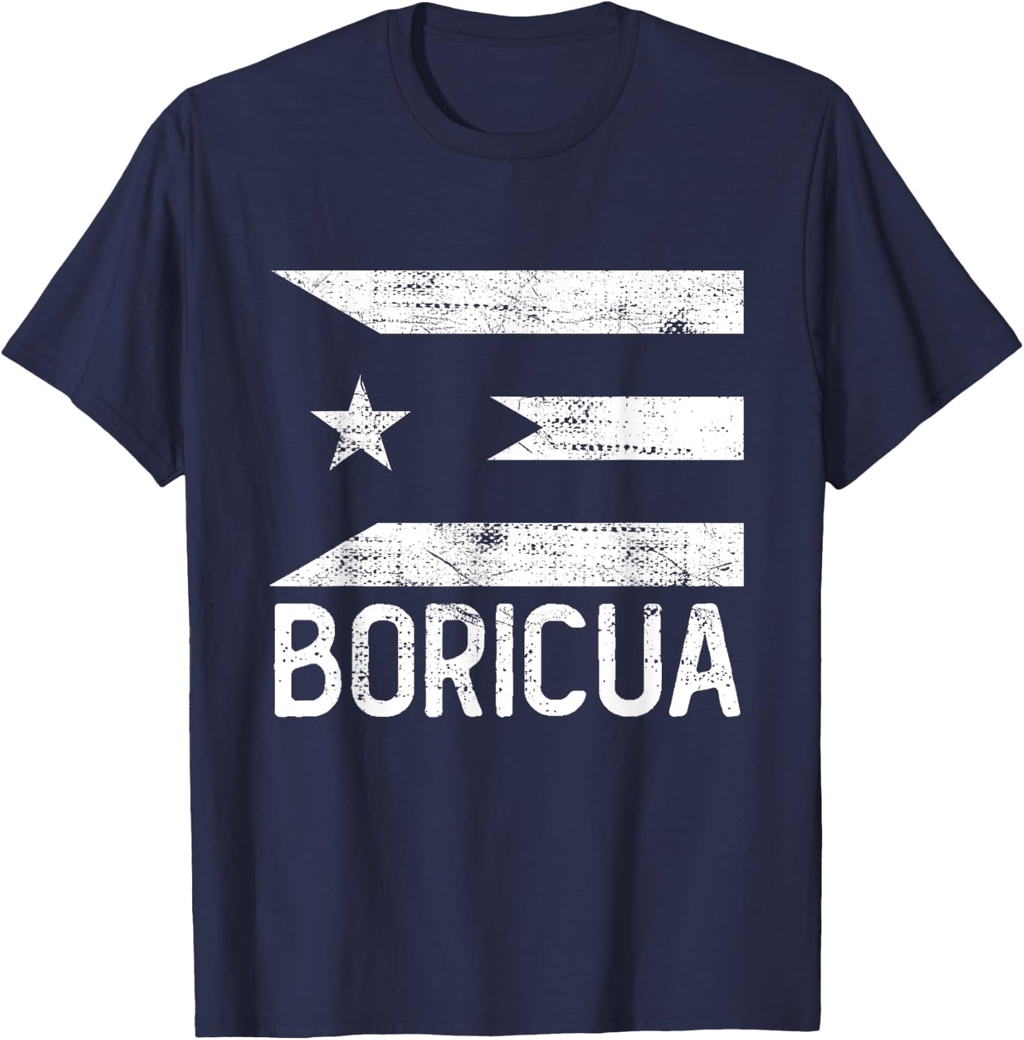 boricua black Puerto Rico flag hispanic heritage month T-Shirt - T-Shirt | Navy