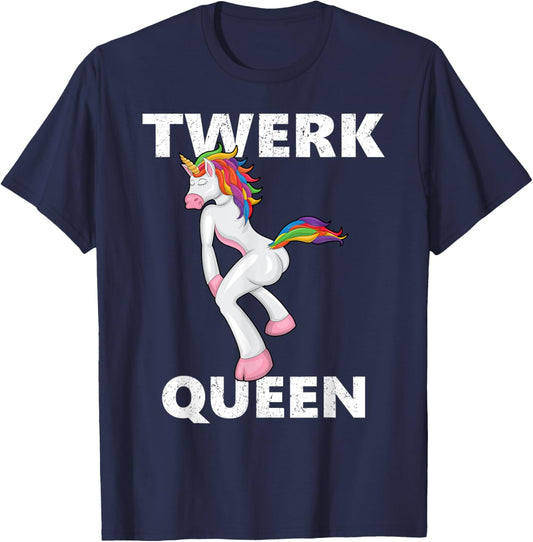 Twerking Unicorn, Twerk Queen Shirt , Funny Unicorn T-Shirt - T-Shirt | Navy
