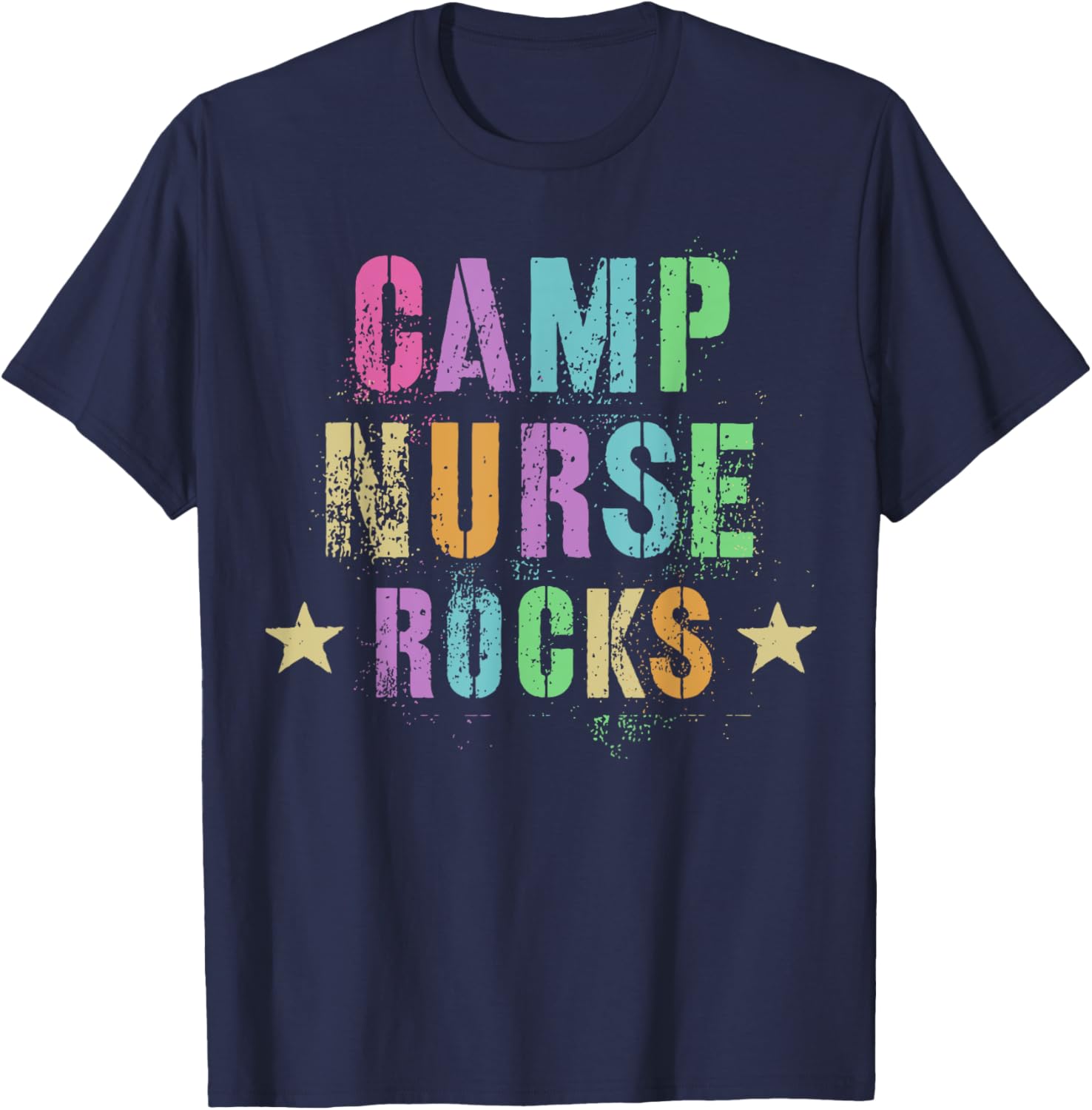 CAMP NURSE ROCKS Funny Health Care Camping Medical Crew T-Shirt - T-Shirt | Navy