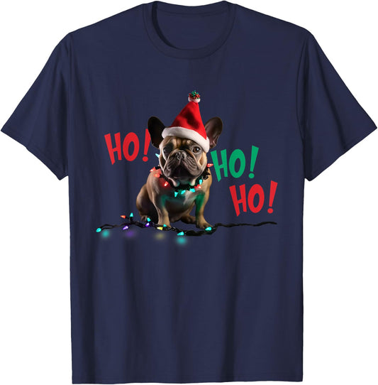 Merry Dogmas Frenchie Christmas T-Shirt - T-Shirt | Navy