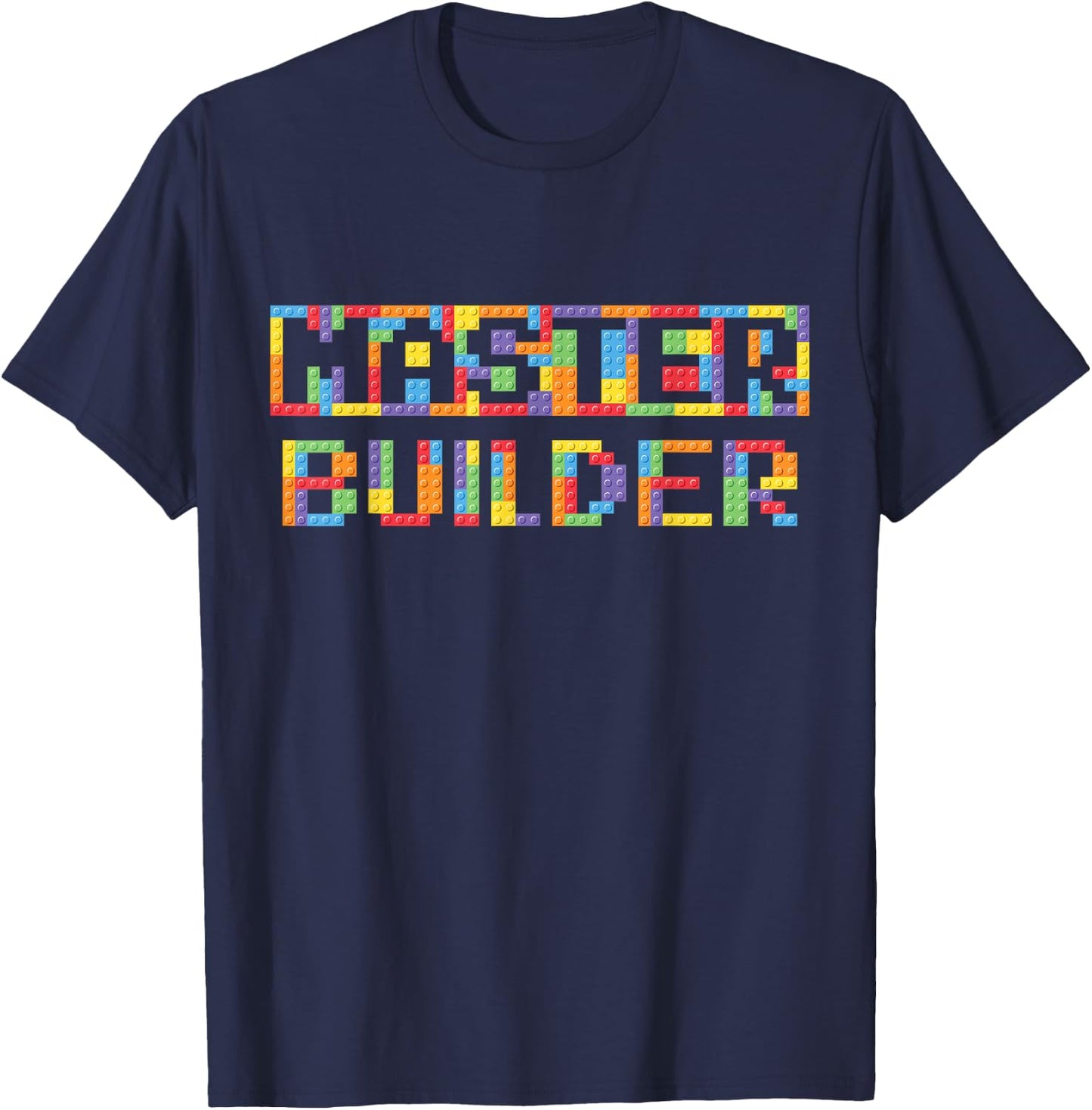 Master Builder Funny Building Blocks for Kids and Adults T-Shirt - T-Shirt | Navy