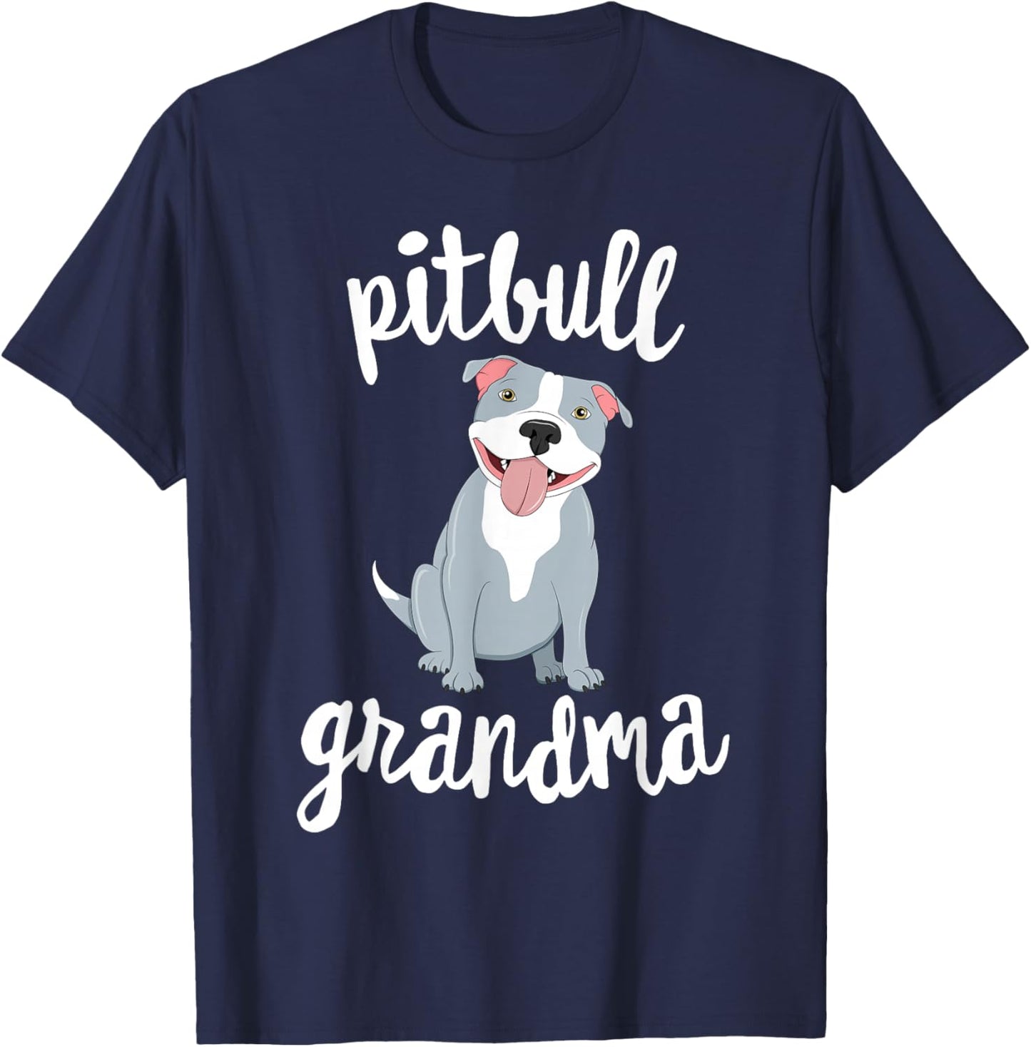 Pitbull Grandma Pawma Dog Grandparents Grand Maw T-Shirt - T-Shirt | Navy