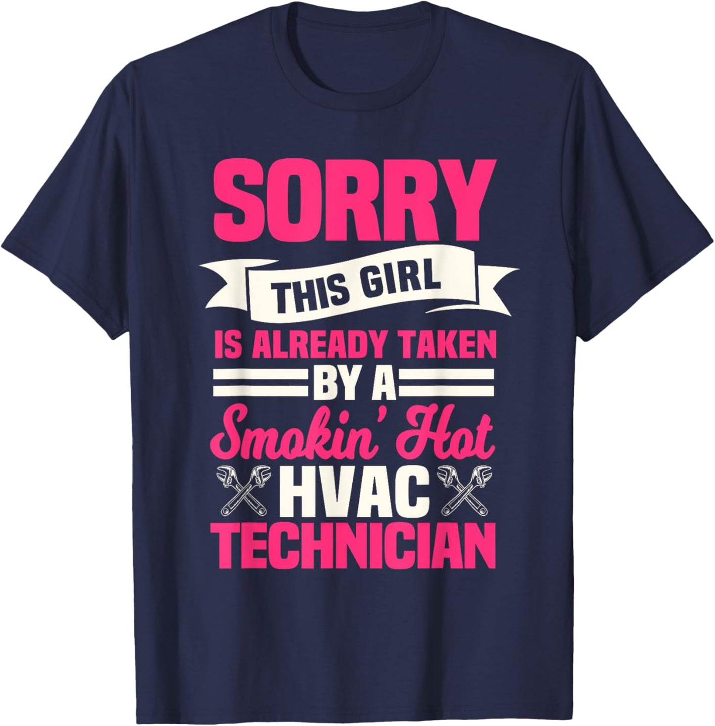 HVAC Technician Wife Mechanic Service HVACR Tech Installer T-Shirt - T-Shirt | Navy