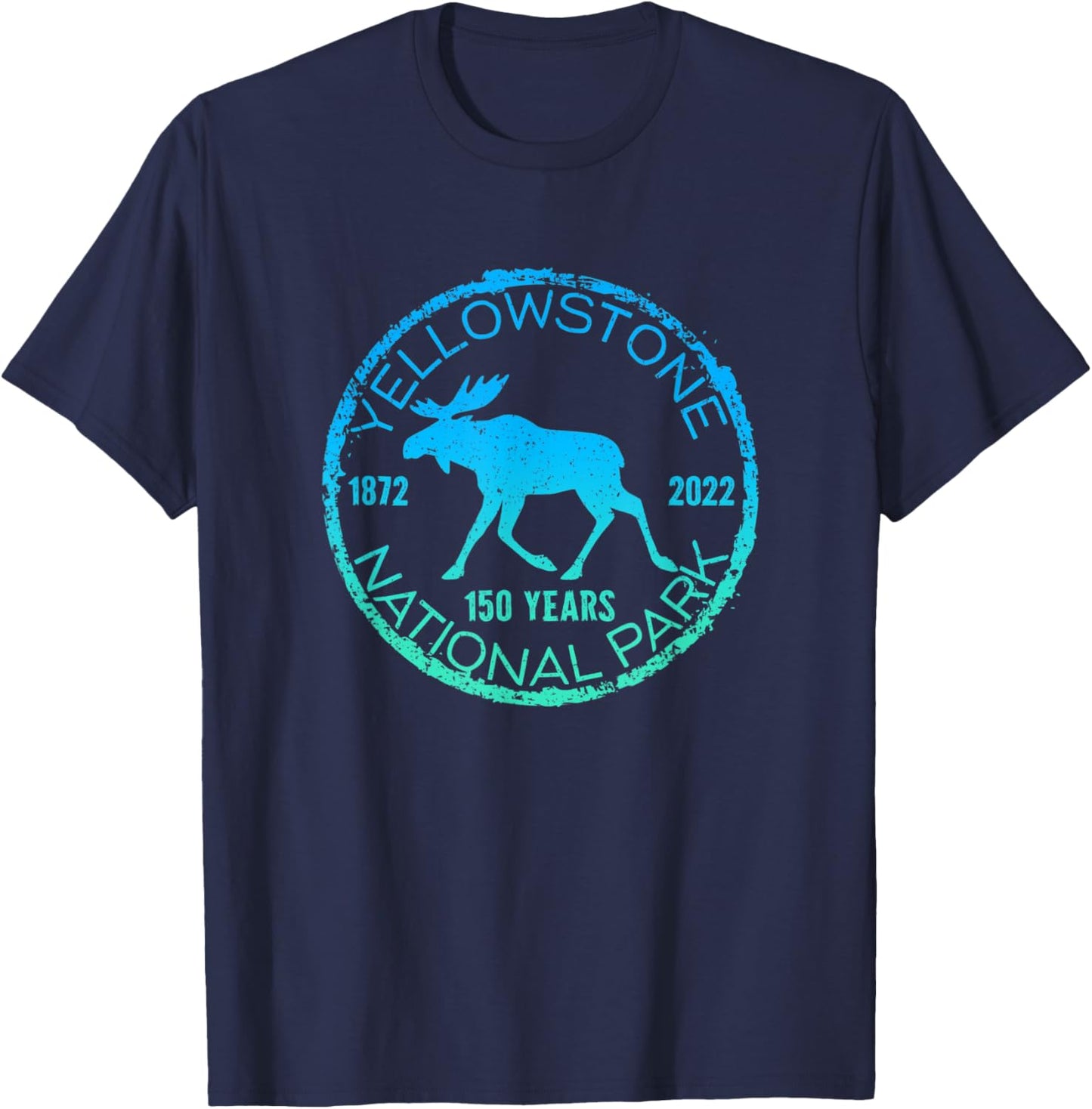 Yellowstone National Park 150 Year Anniversary Souvenir T-Shirt - T-Shirt | Navy