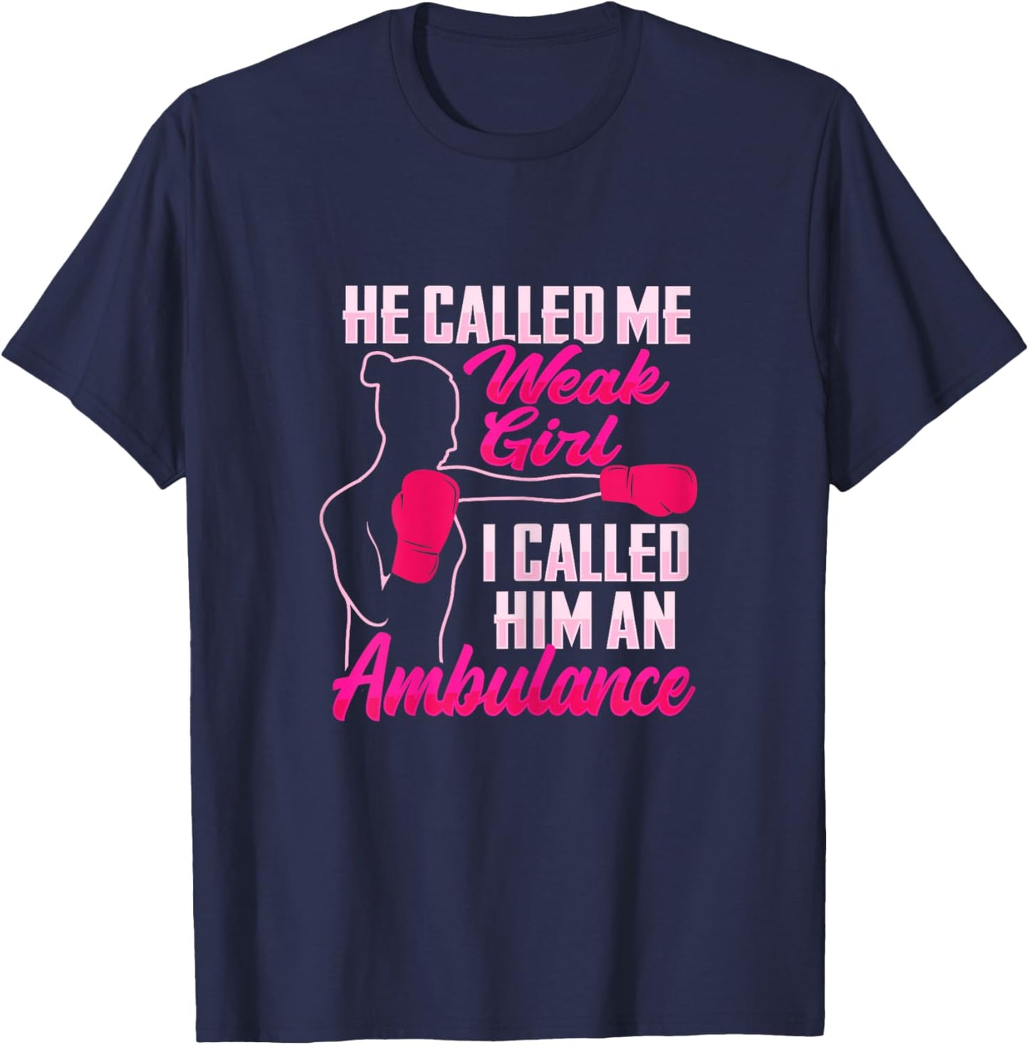 Funny Boxing Girl Design for a strong Boxing Woman T-Shirt - T-Shirt | Navy