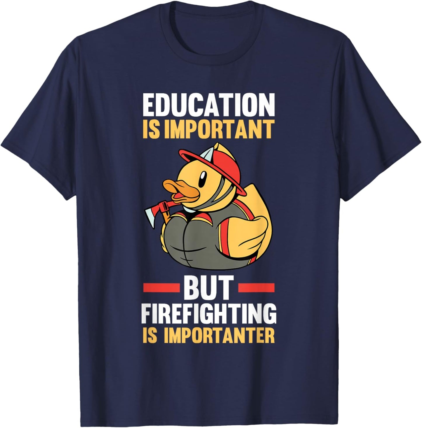 Rubber Duck Fireman Firefighter T-Shirt - T-Shirt | Navy