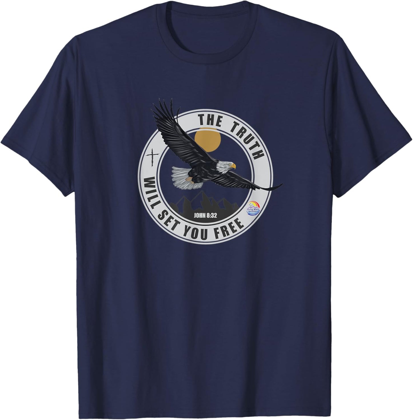The Truth Will Set You Free Bible Scripture Freedom Eagle T-Shirt - T-Shirt | Navy