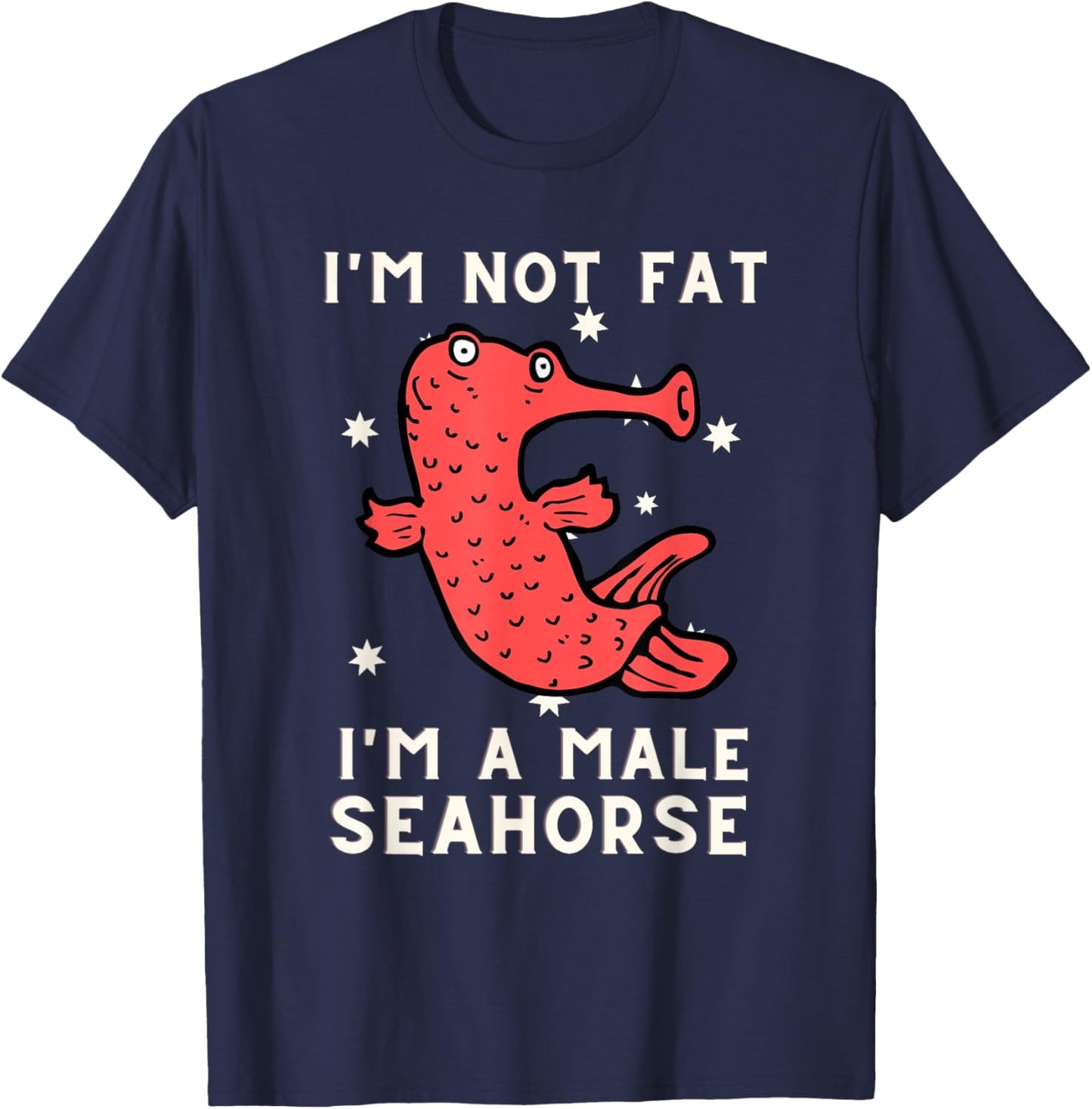 Pregnant Seahorse Joke - Seahorse Costume Fish And Aquarium T-Shirt - T-Shirt | Navy