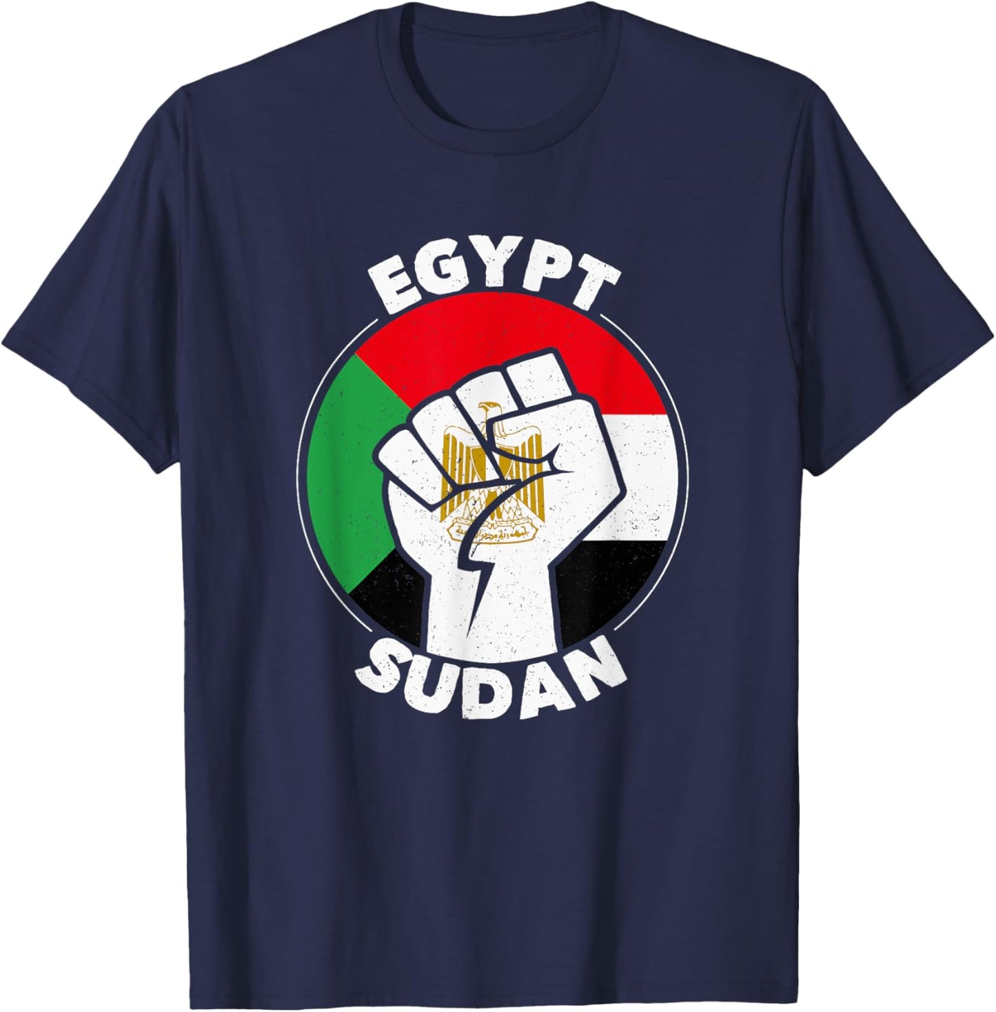 Egypt Sudan Proud Egyptian & Sudanese Countries Flag T-Shirt - T-Shirt | Navy