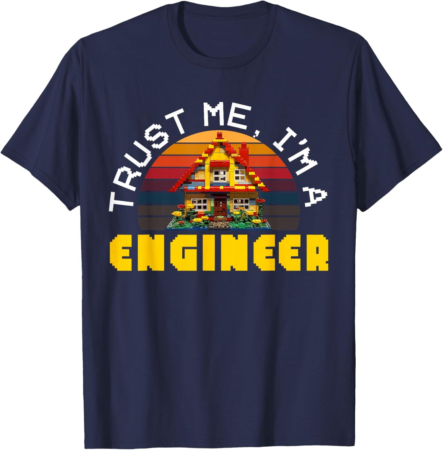 Master Builder Bricks Blocks Play Toys T-Shirt - T-Shirt | Navy