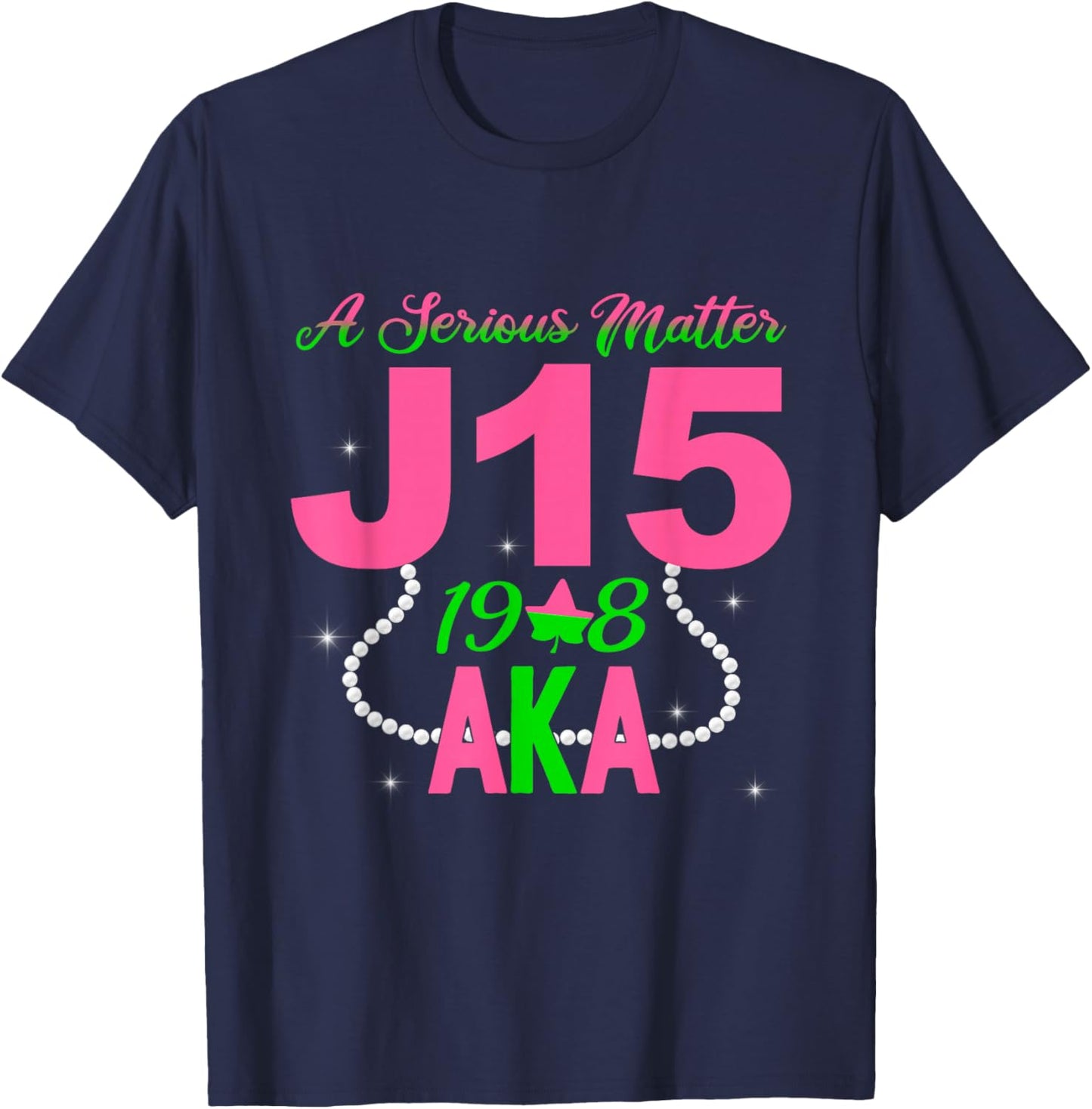 A Serious Matter Pearl Heart J15 Founder's Day AKA Women T-Shirt - T-Shirt | Navy