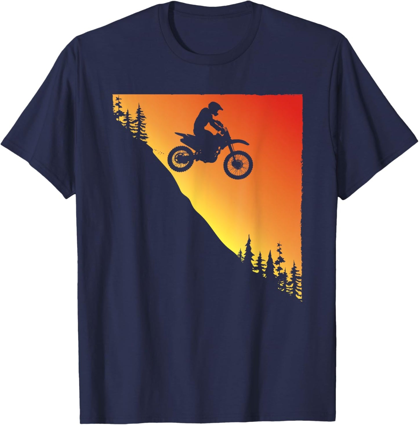 Vintage Dirt Bike Rider Apparel Boys Motocross Riding T-Shirt - T-Shirt | Navy