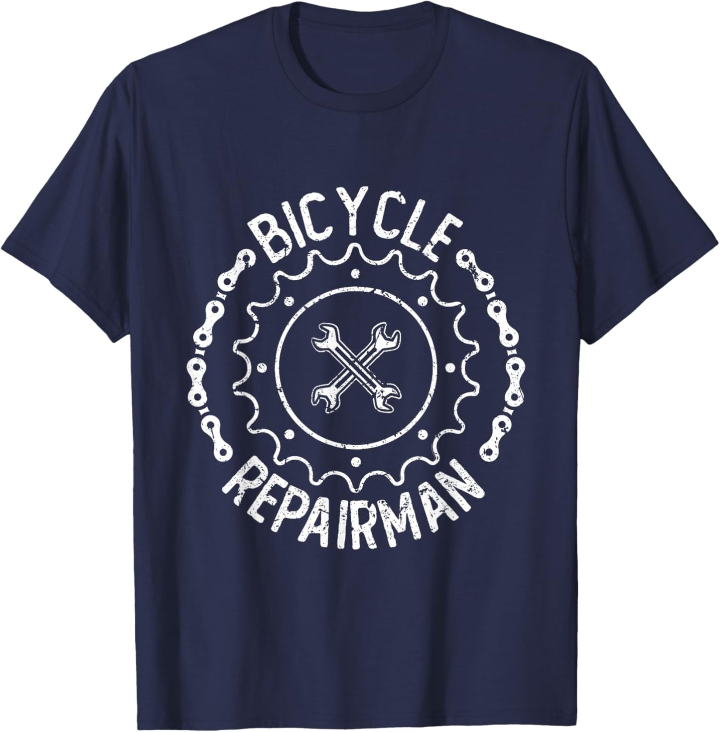 Funny Bicycle Mechanic Repairman Bike Shop Cycling T-Shirt - T-Shirt | Navy
