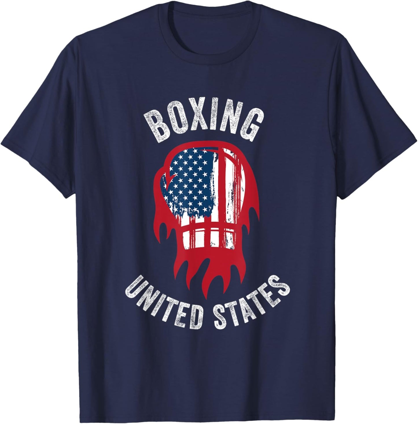 Boxing USA Support the Team Shirt USA Flag Boxer T-Shirt - T-Shirt | Navy