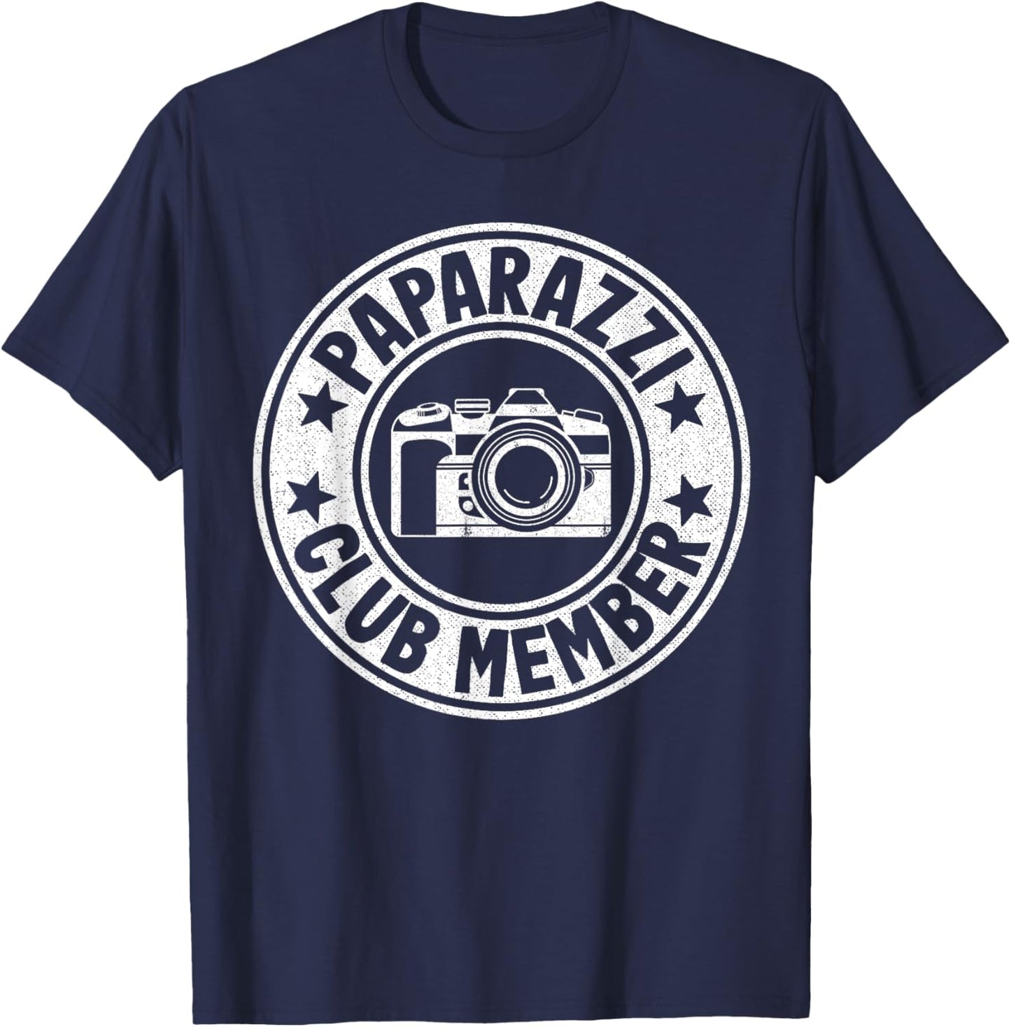 Paparazzi Club Member Photographer Camera Funny Photography T-Shirt - T-Shirt | Navy