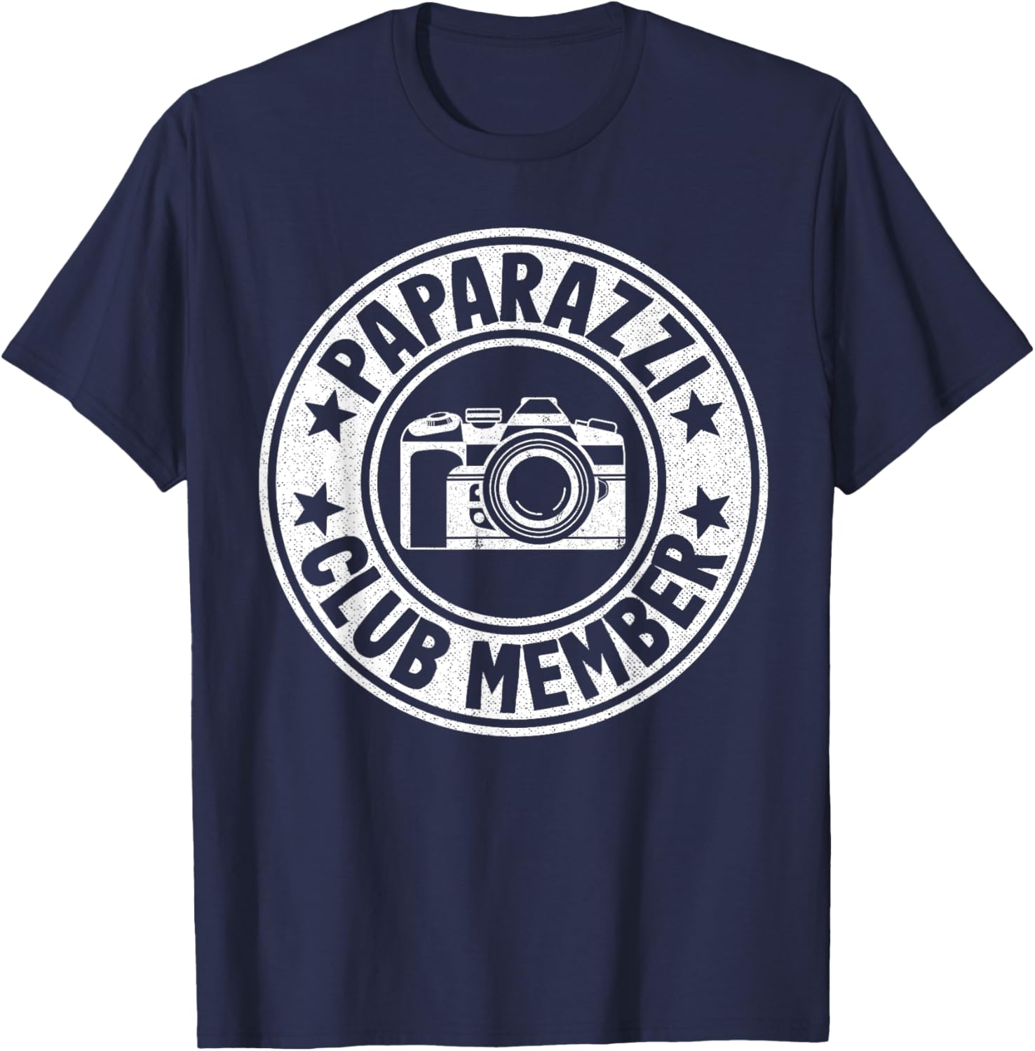 Paparazzi Club Member Photographer Camera Funny Photography T-Shirt - T-Shirt | Navy