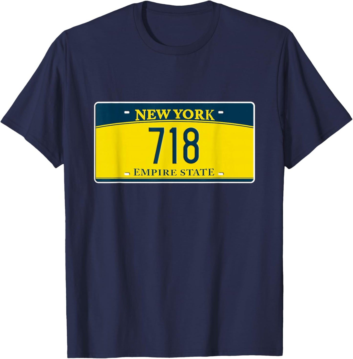 718 Area Code Brooklyn Queens NYC NY New York Home Town T-Shirt - T-Shirt | Navy