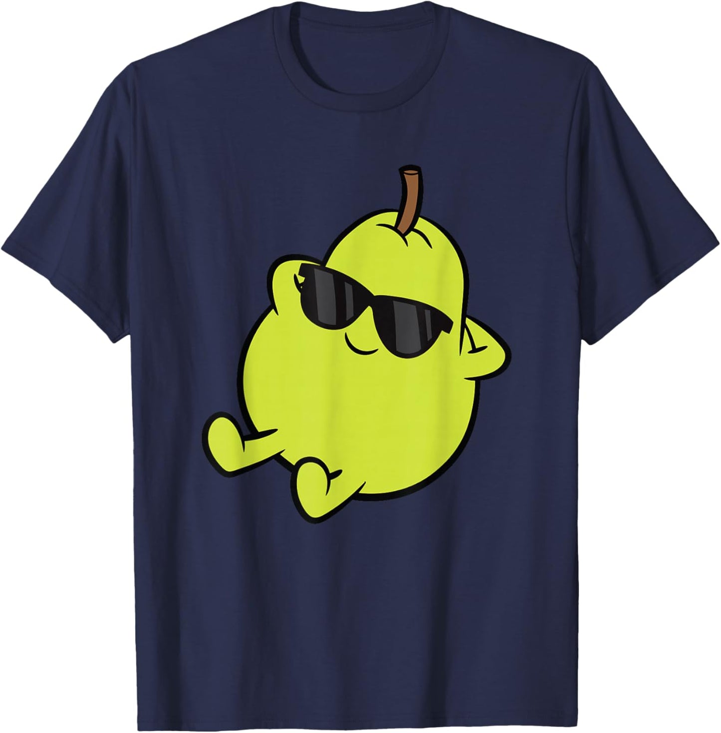 Cute Pear Fruit and Gifts Cute Pear Fruit Relaxing Lazy Pear T-Shirt - T-Shirt | Navy