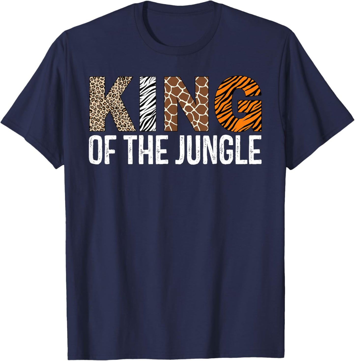 King Of The Jungle Birthday Safari Leopard Family Matching T-Shirt - T-Shirt | Navy