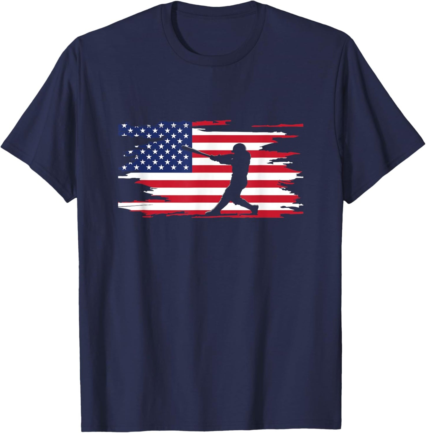 American Flag Baseball Apparel - Baseball T-Shirt - T-Shirt | Navy