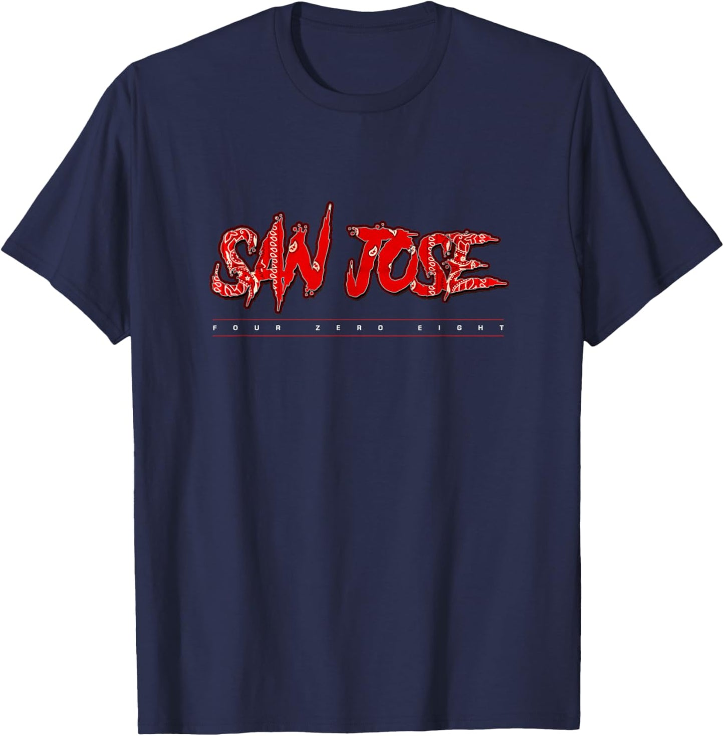 San Jose Shirt, San Jose Shark City, 408 SJ, San Jose Shirts T-Shirt - T-Shirt | Navy