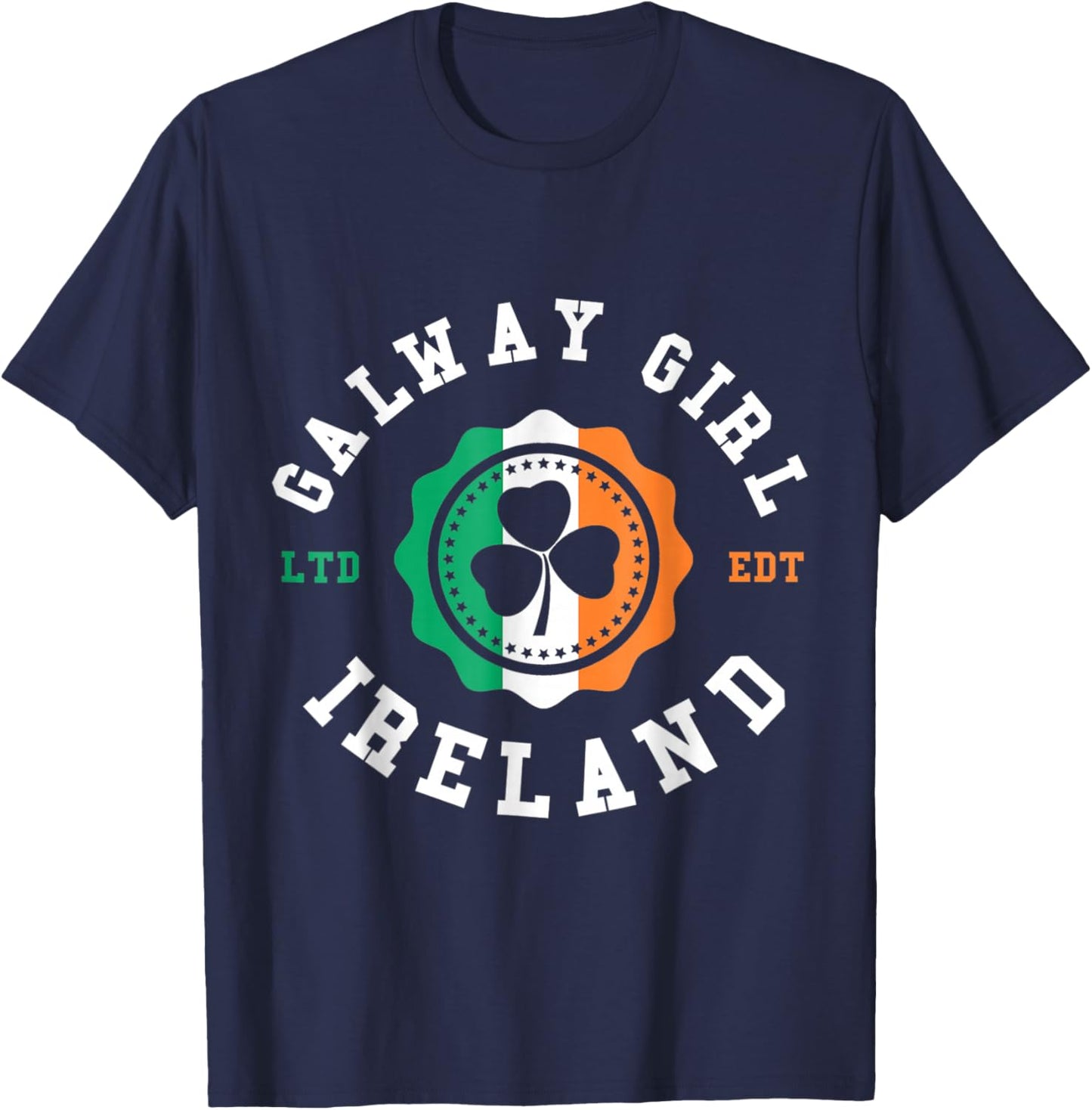 Funny Galway Girl Ireland Shamrock Irish Pride T-Shirt - T-Shirt | Navy