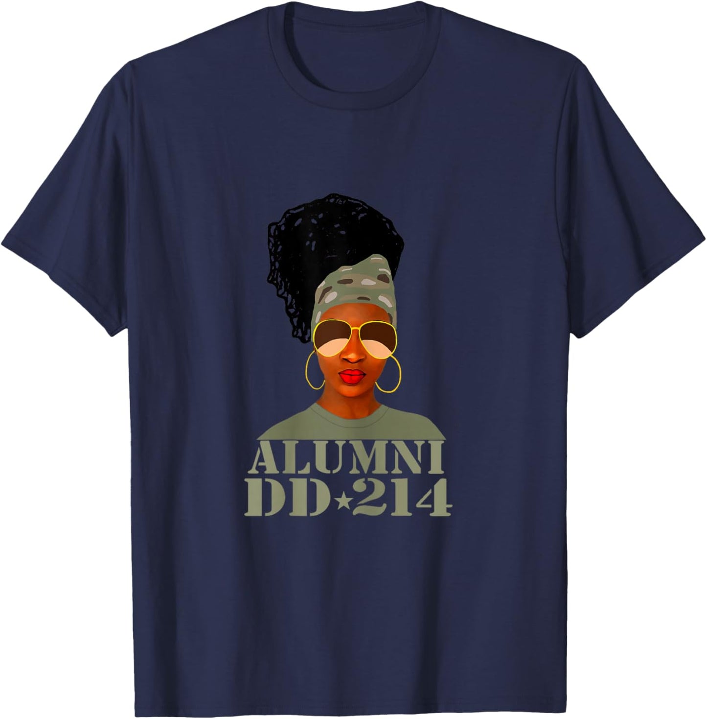 Alumni DD-214 African American Woman Veterans Day T-Shirt - T-Shirt | Navy