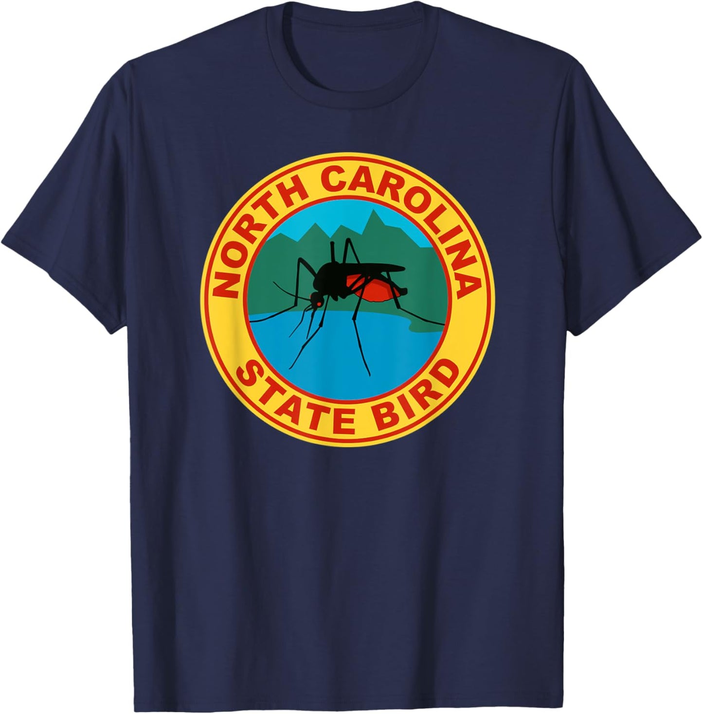 Funny North Carolina Mosquito State Bird T-Shirt - T-Shirt | Navy