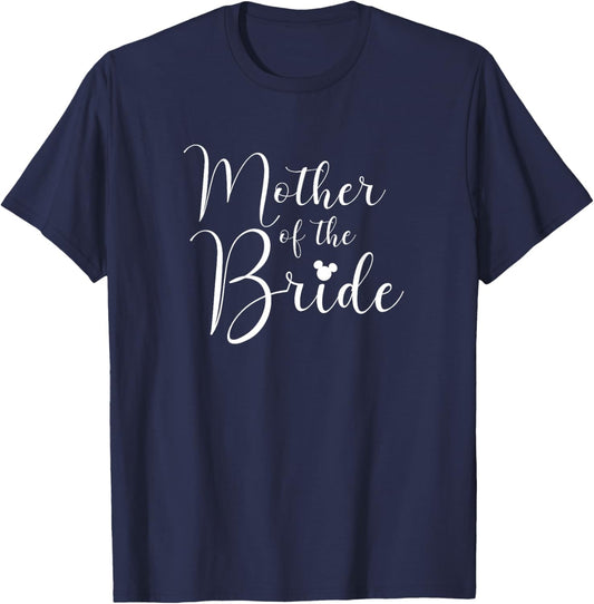 Disney Mickey and Friends Mother of The Bride Text Logo T-Shirt - T-Shirt | Navy
