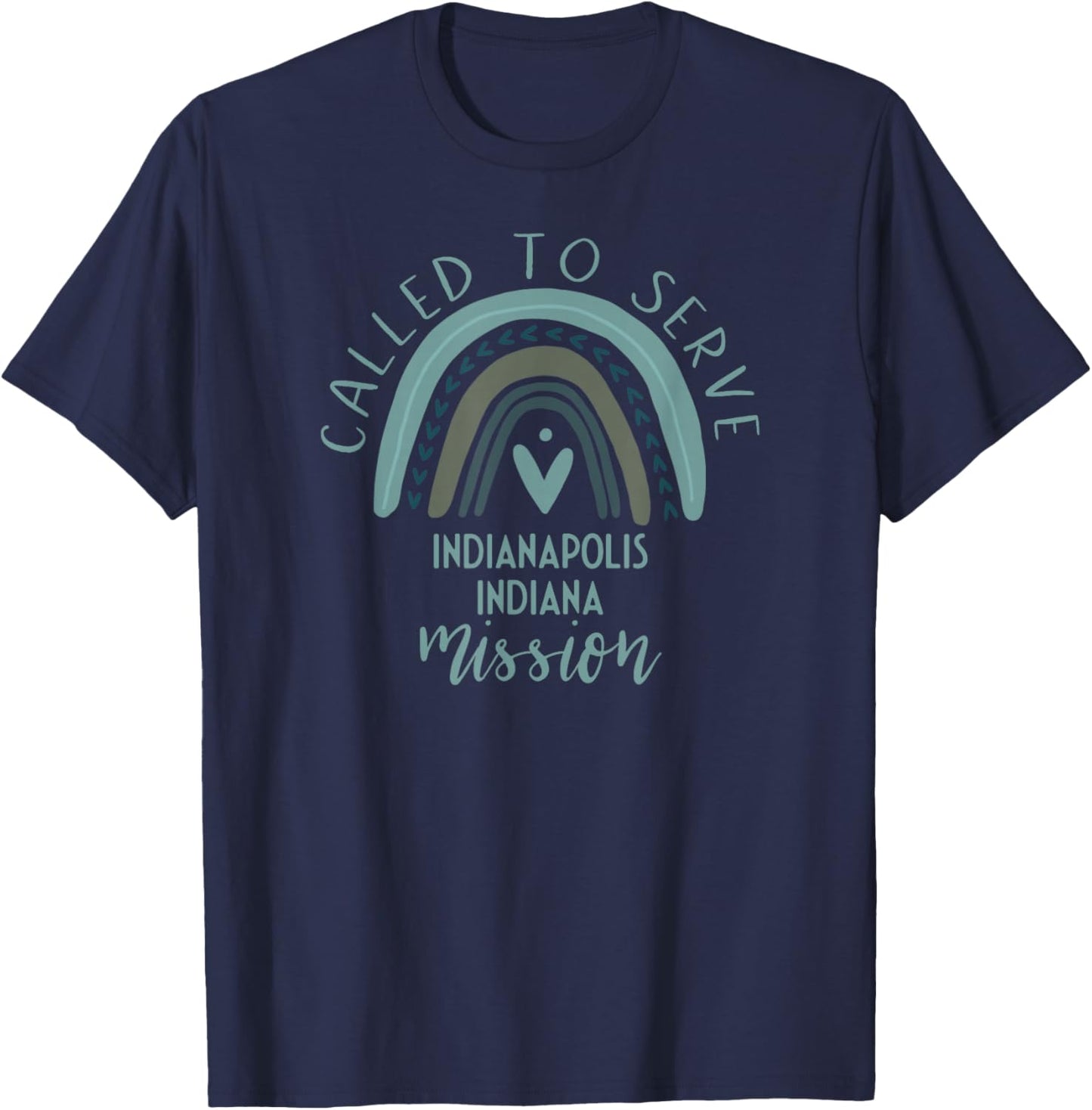 Called To Serve Boho Rainbow Indianapolis Indiana Mission T-Shirt - T-Shirt | Navy