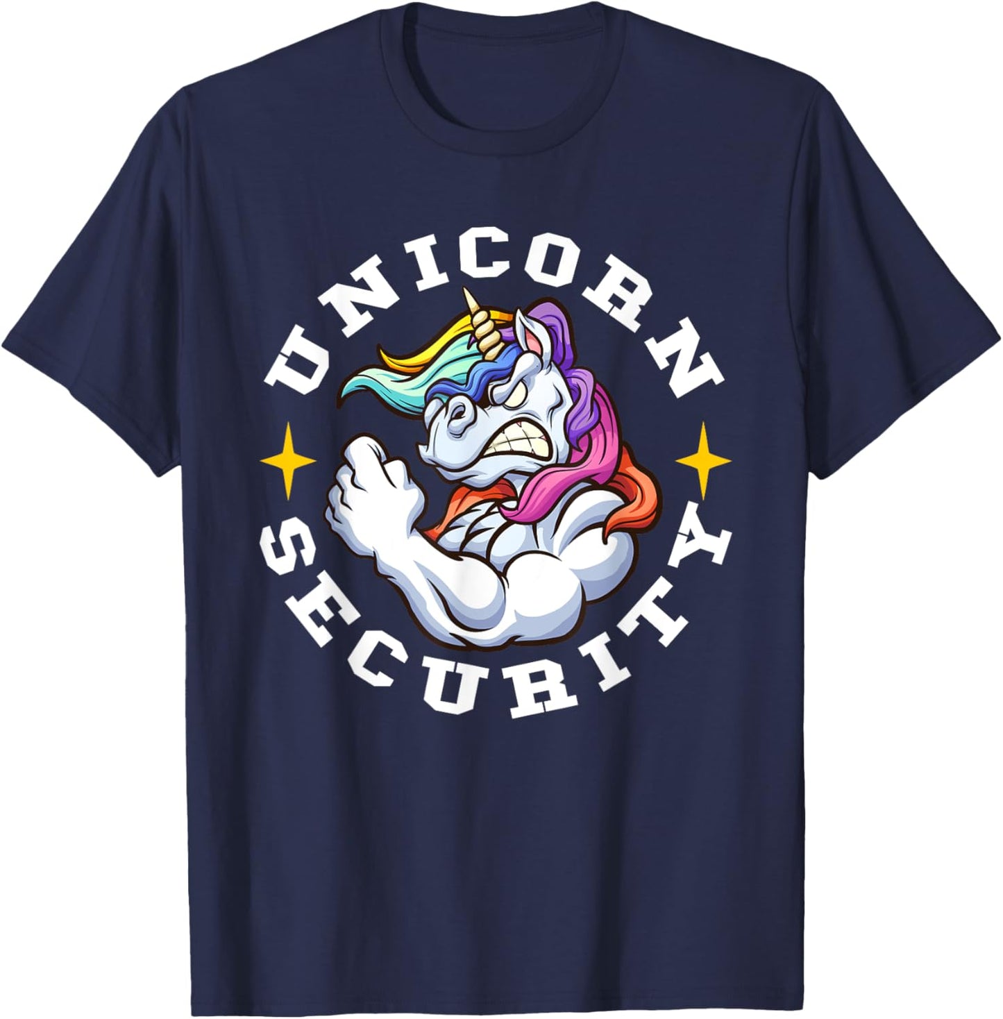 Unicorn Security - Manly Muscular Unicorn Lovers T-Shirt - T-Shirt | Navy