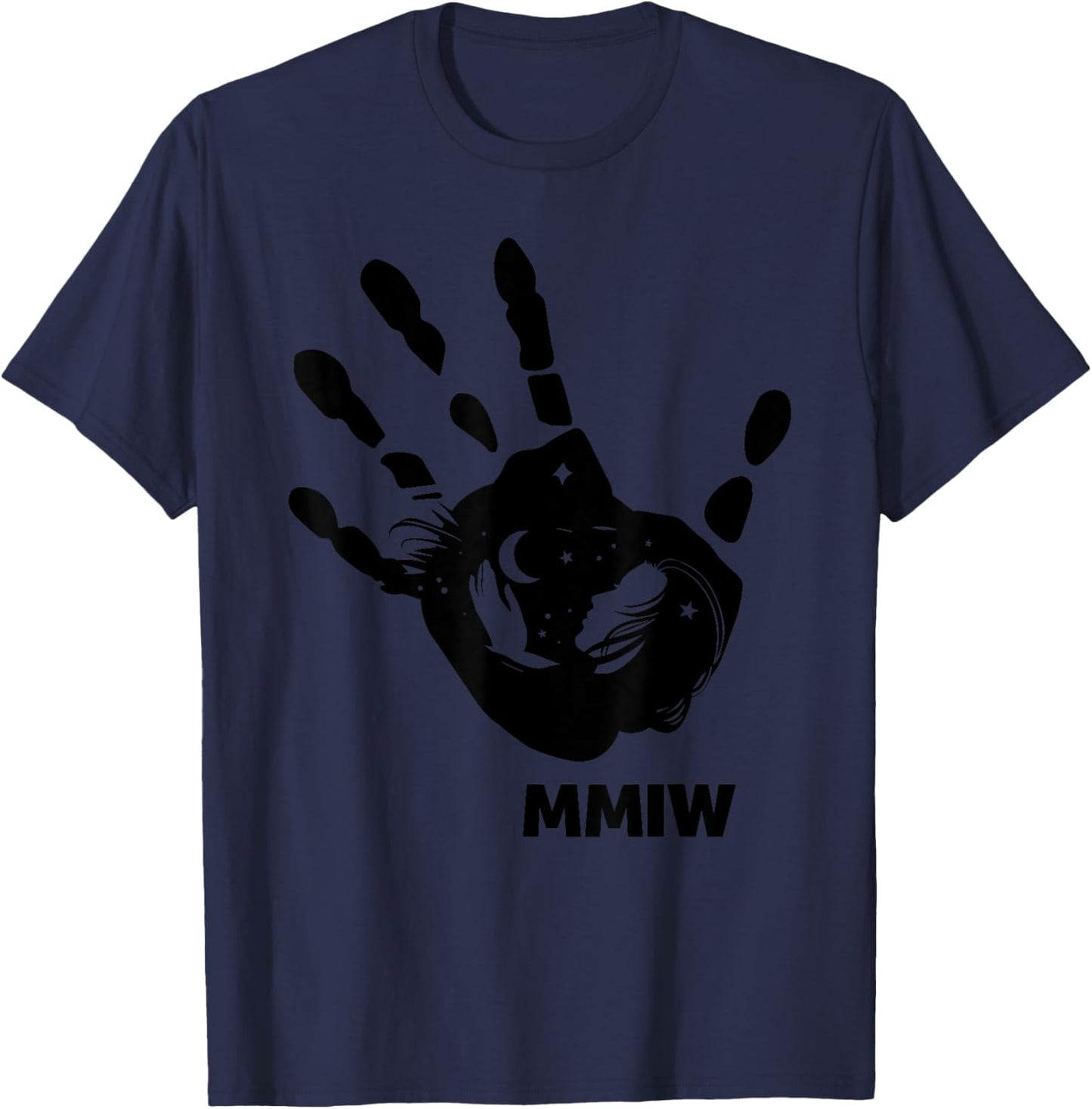 MMIW Hand Native America Awareness Indigenous Woman T-Shirt - T-Shirt | Navy