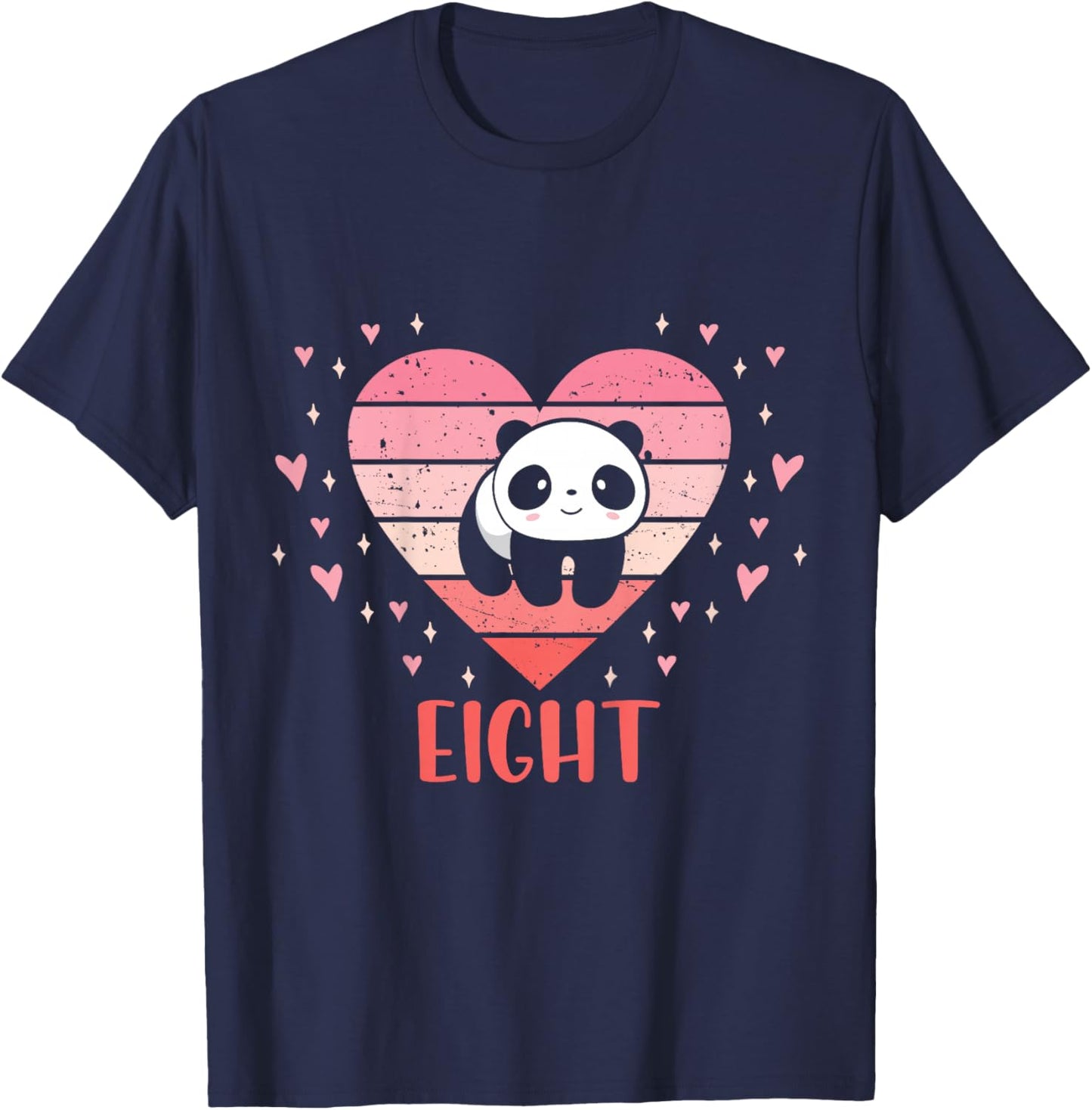 8 Year Old Cute Panda Birthday Girl 8th B-day T-Shirt - T-Shirt | Navy