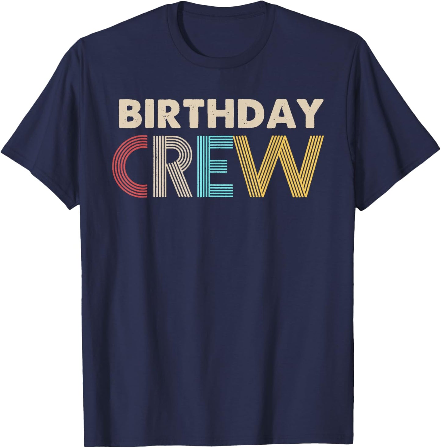 Vintage Birthday Crew Party Family Matching Outfits T-Shirt - T-Shirt | Navy