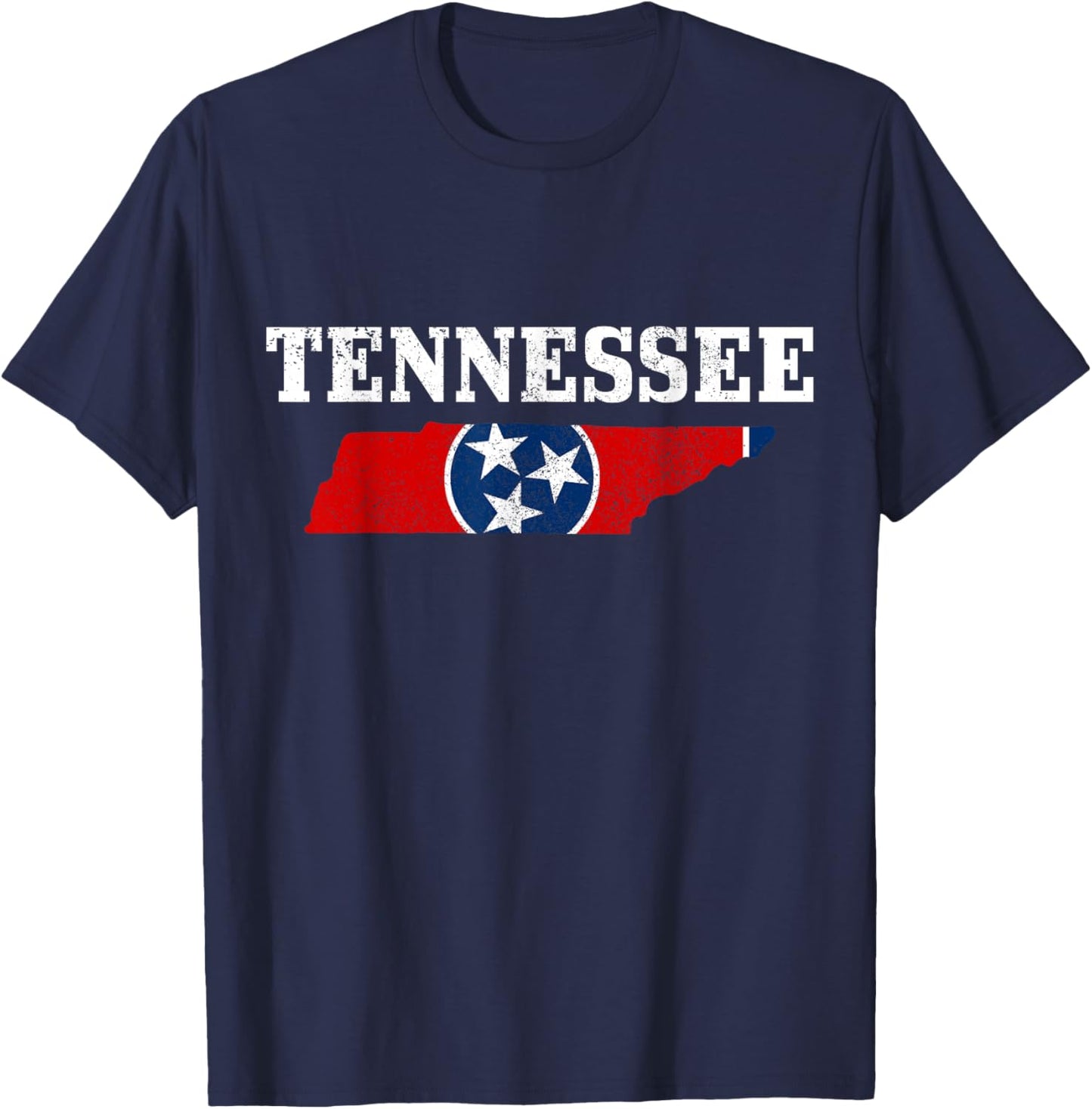 Tennessee Flag State Map Pride Vintage Nashville TN T-Shirt - T-Shirt | Navy
